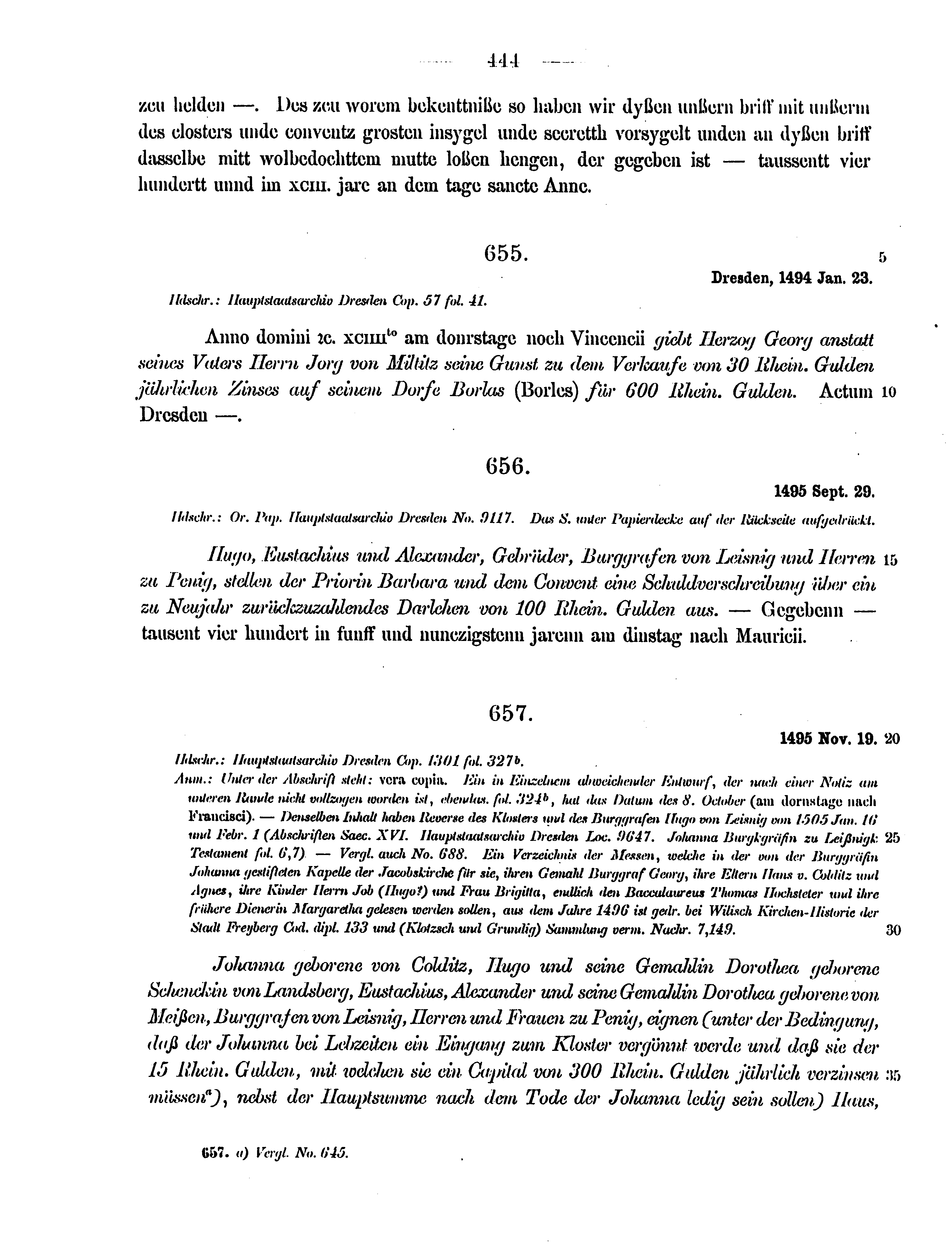 Historische Urkunde Seite 444 aus Band cds2_12