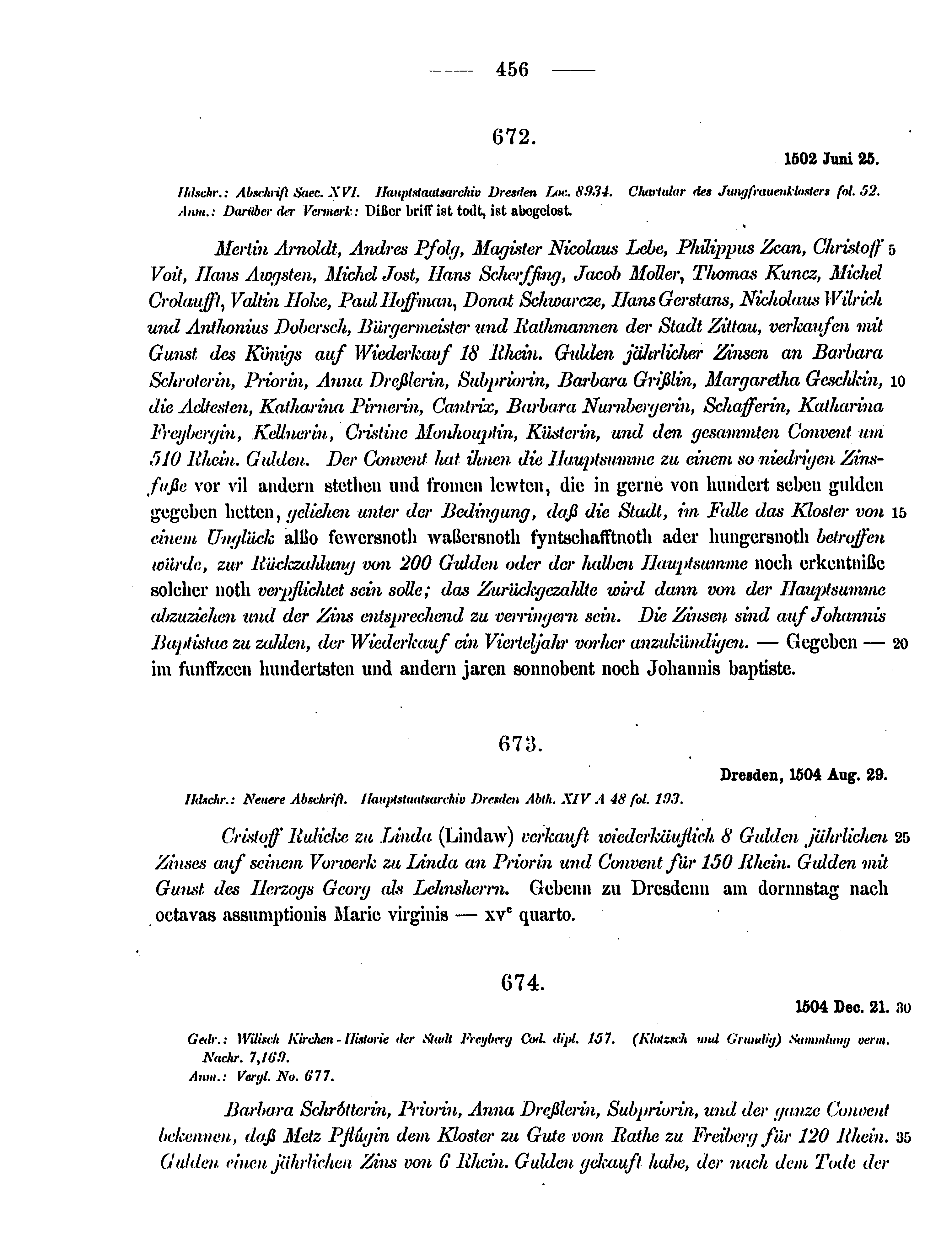 Historische Urkunde Seite 456 aus Band cds2_12