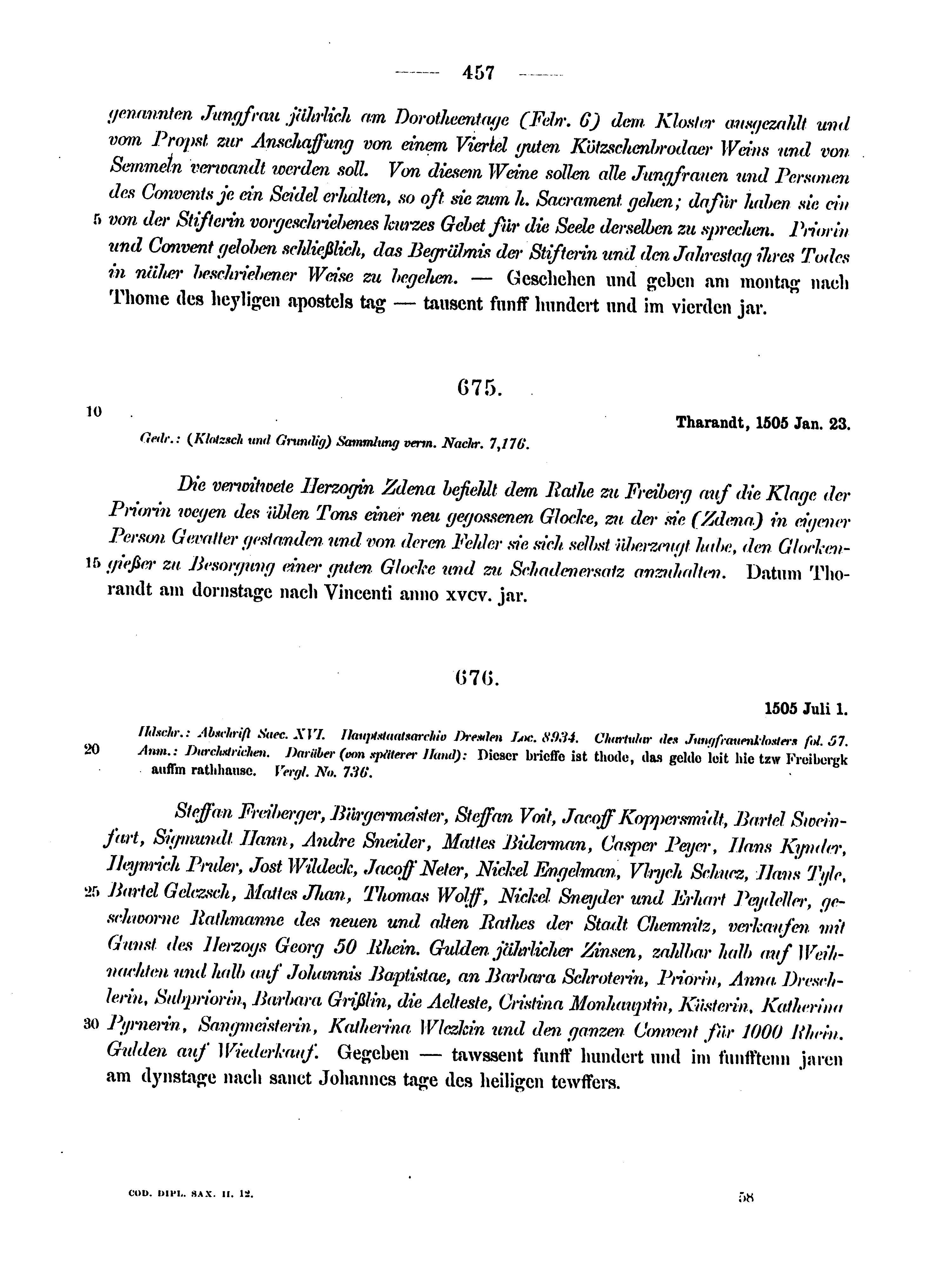 Historische Urkunde Seite 457 aus Band cds2_12