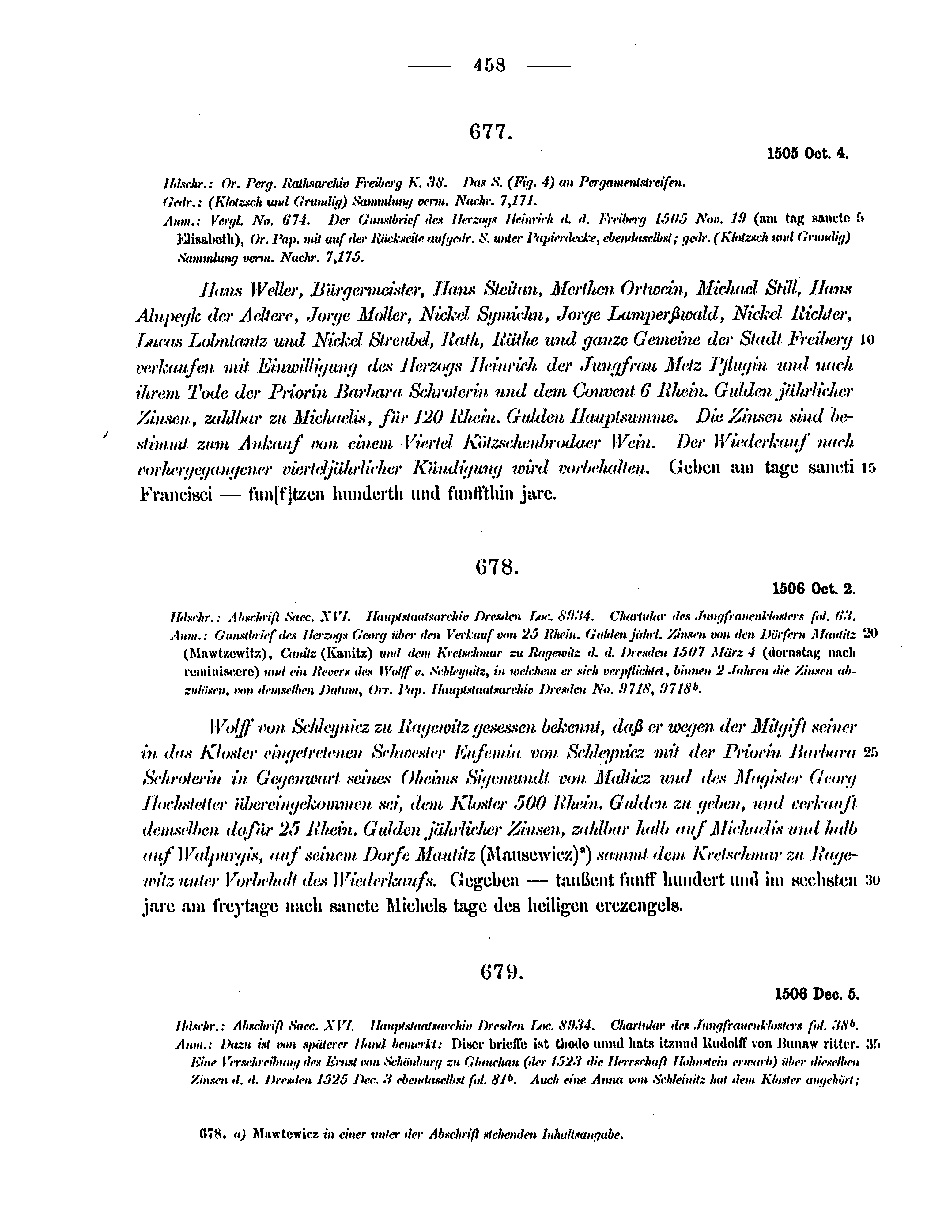 Historische Urkunde Seite 458 aus Band cds2_12