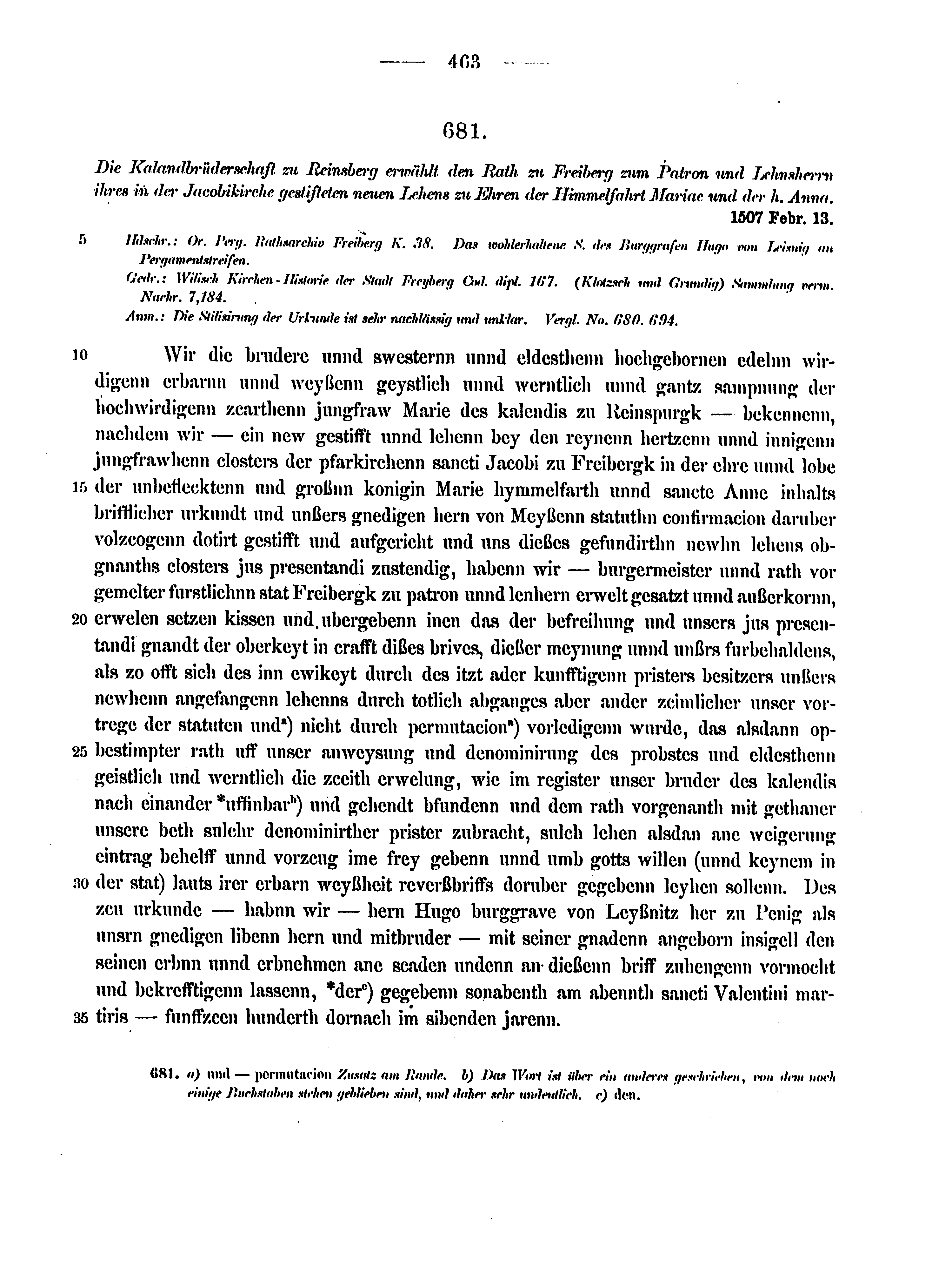 Historische Urkunde Seite 463 aus Band cds2_12