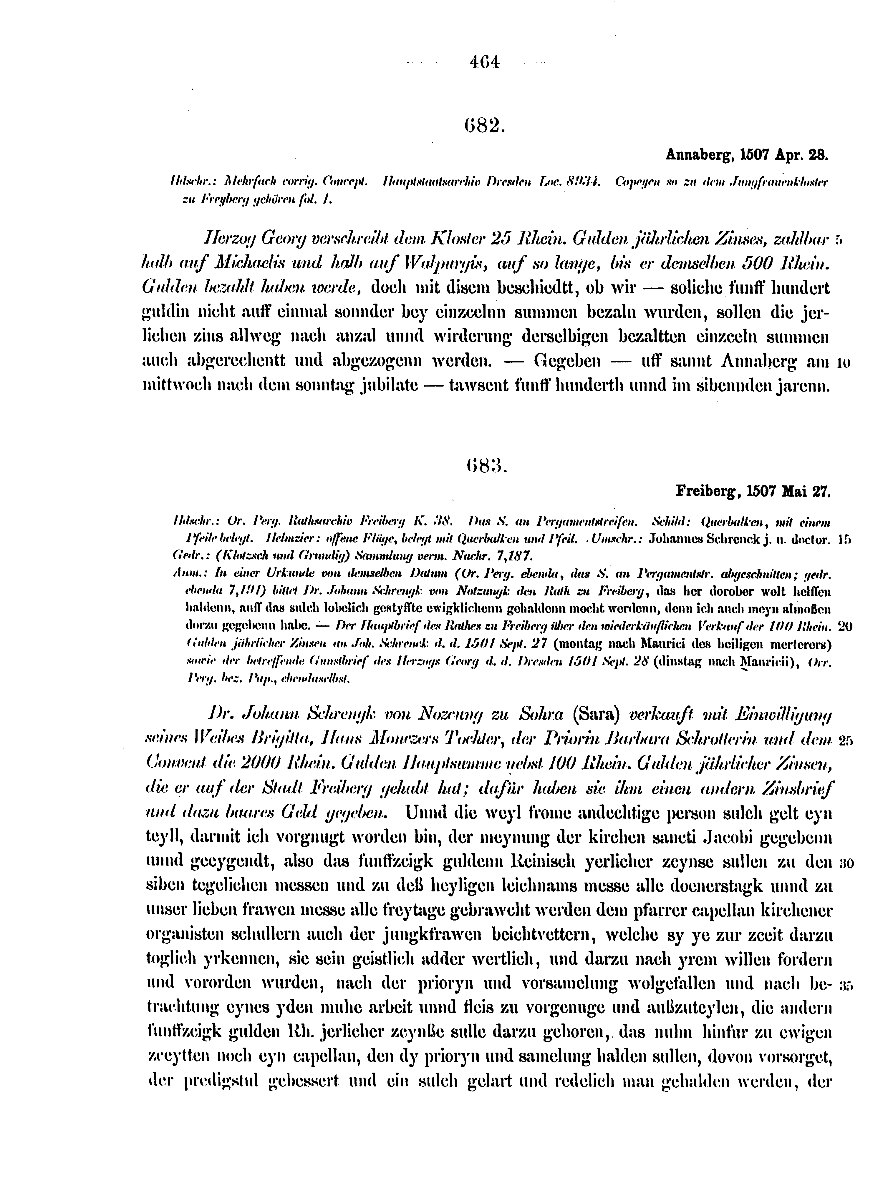Historische Urkunde Seite 464 aus Band cds2_12