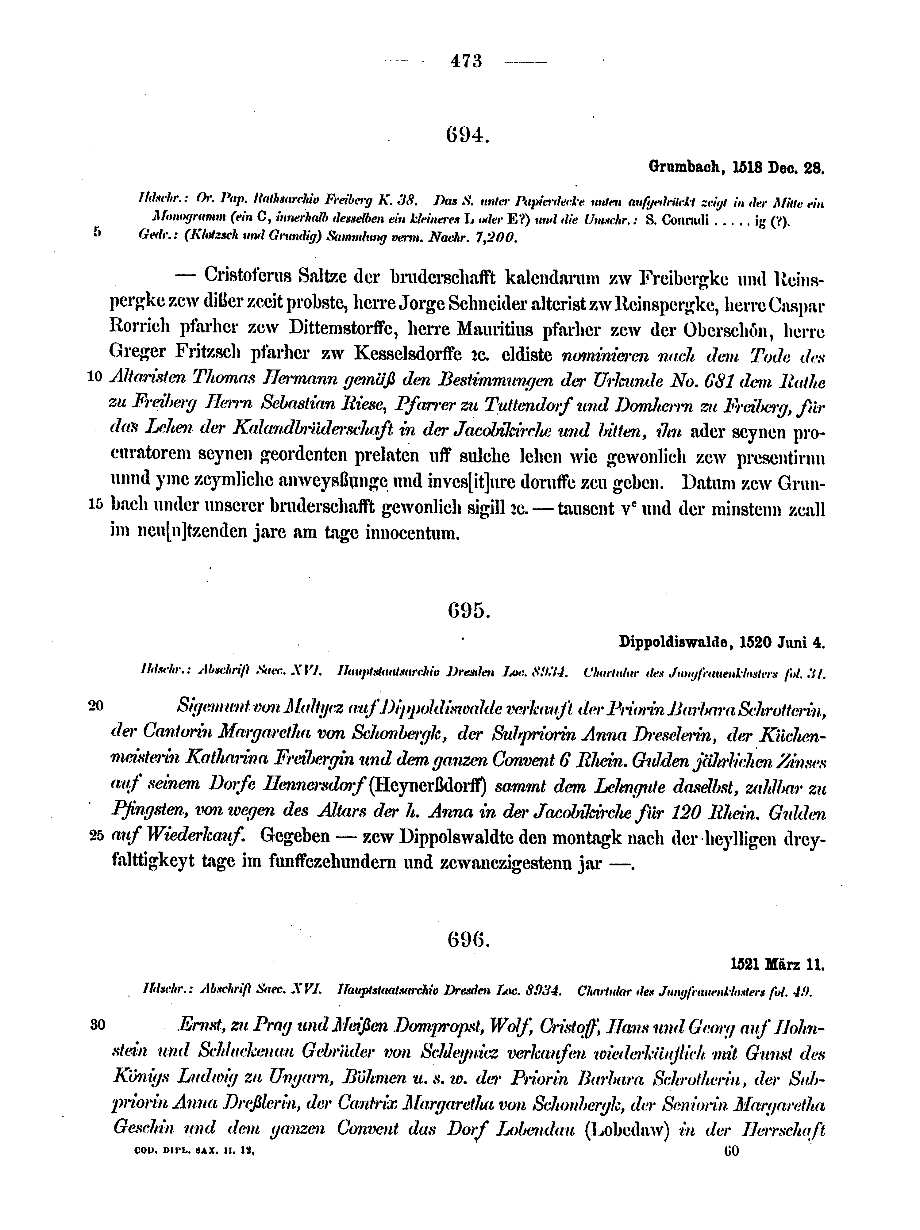 Historische Urkunde Seite 473 aus Band cds2_12