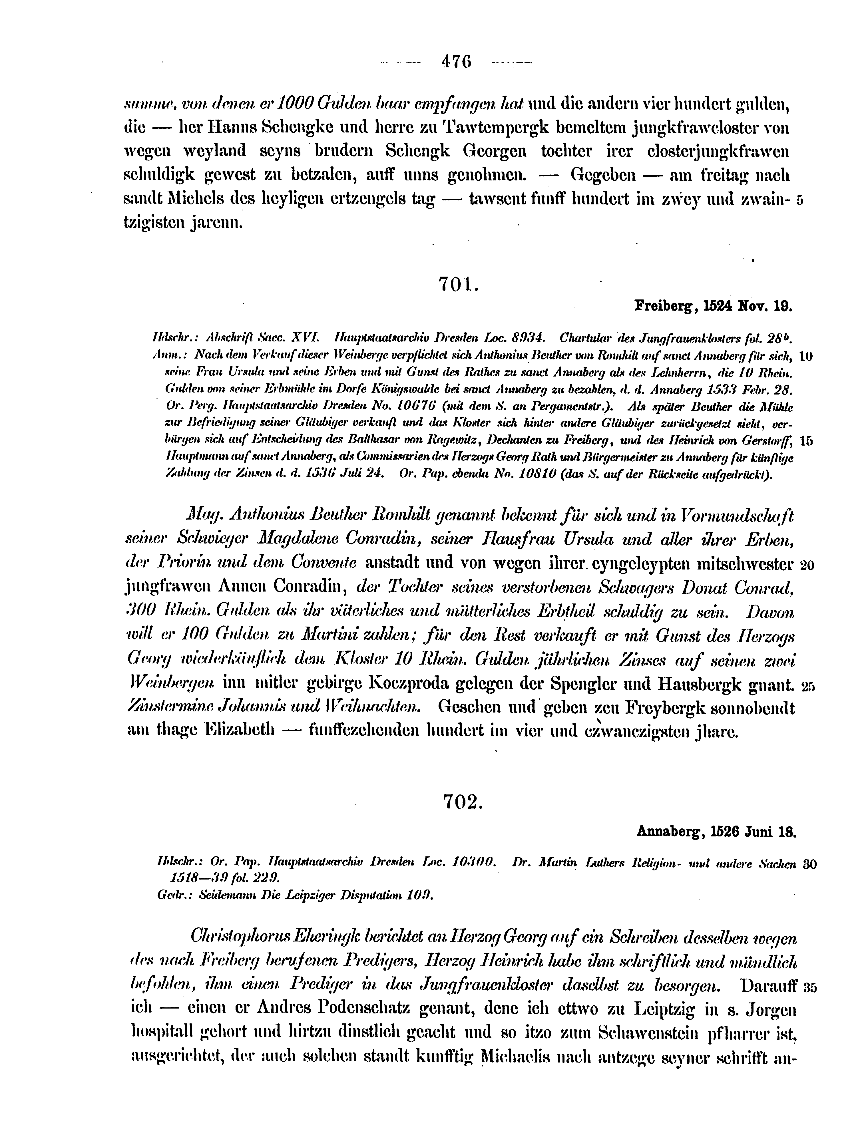 Historische Urkunde Seite 476 aus Band cds2_12