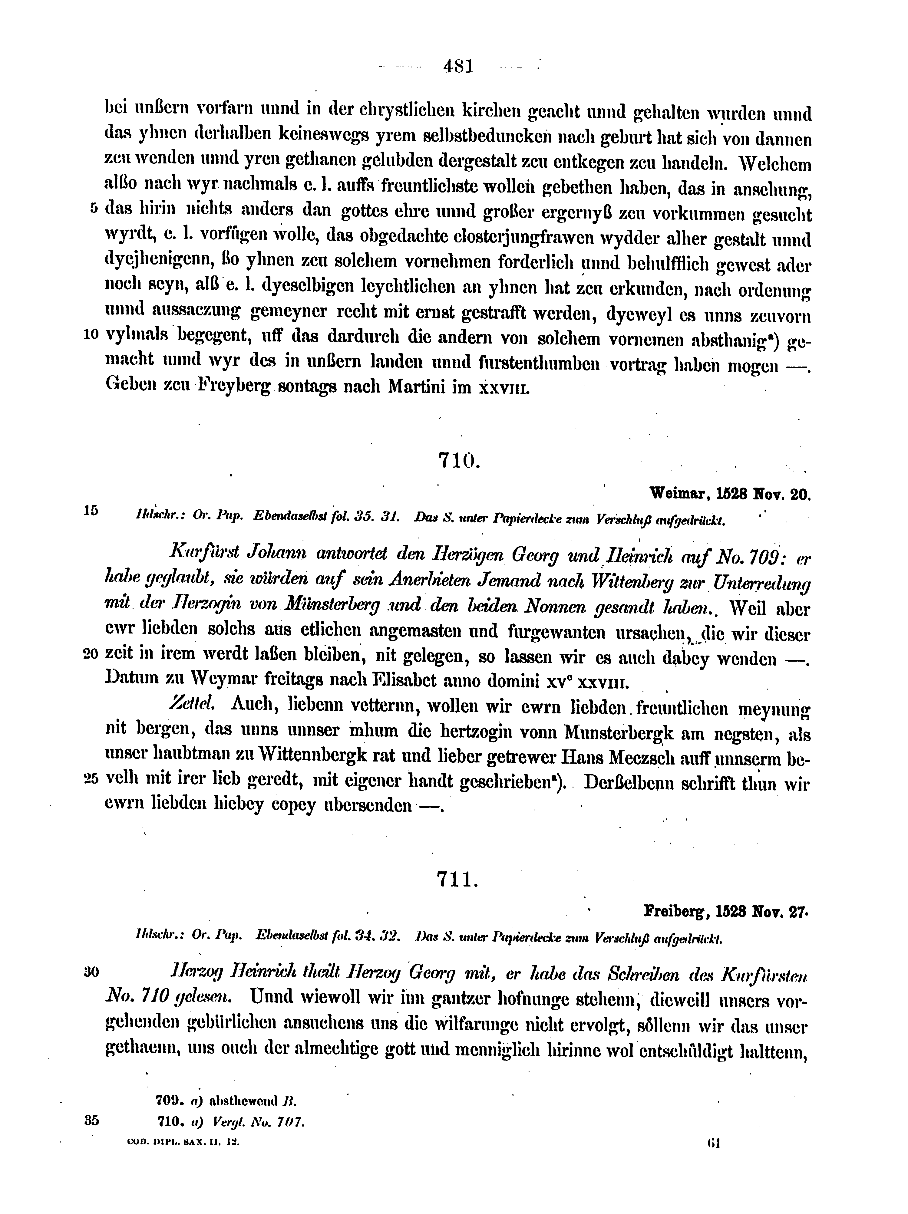 Historische Urkunde Seite 481 aus Band cds2_12