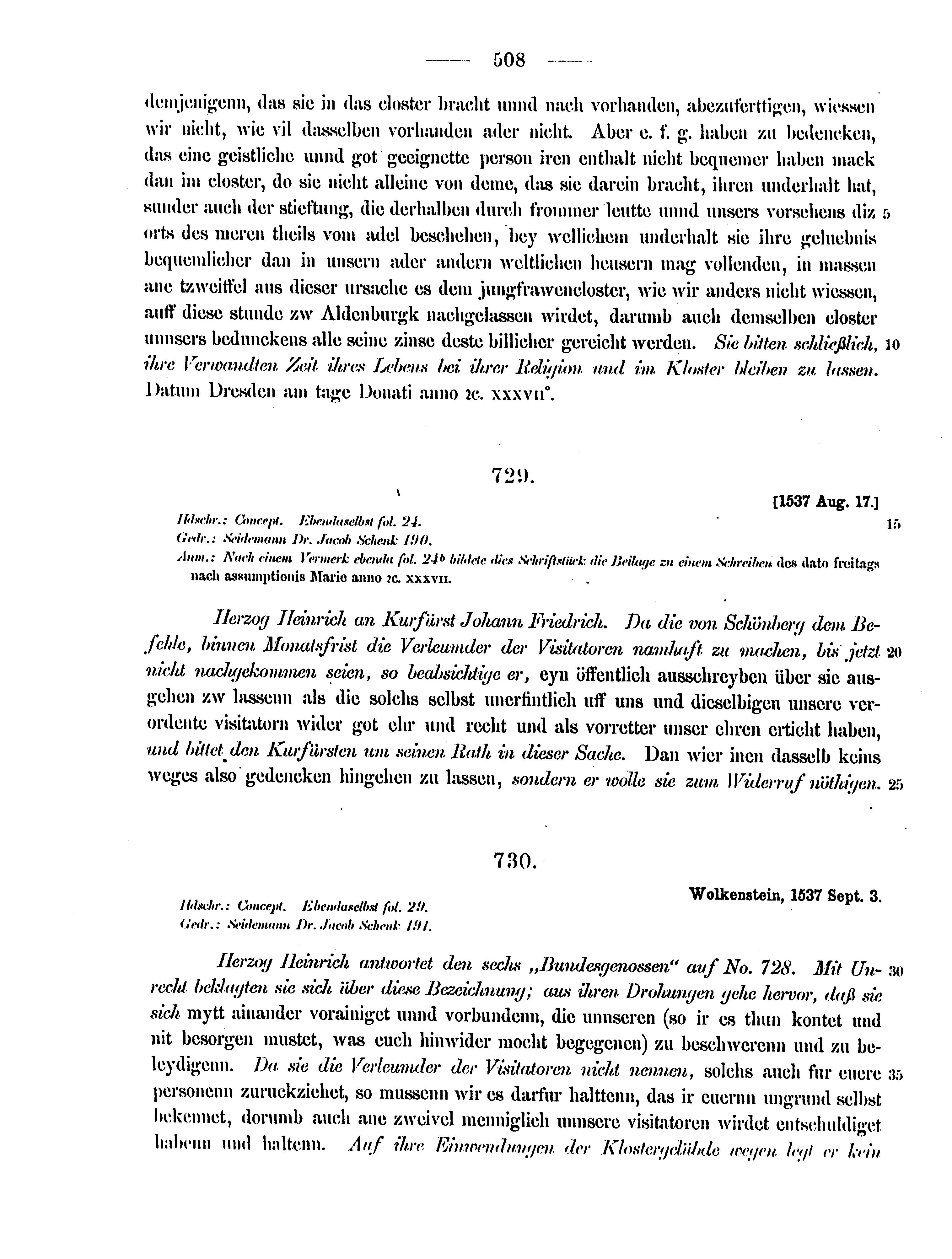 Historische Urkunde Seite 508 aus Band cds2_12