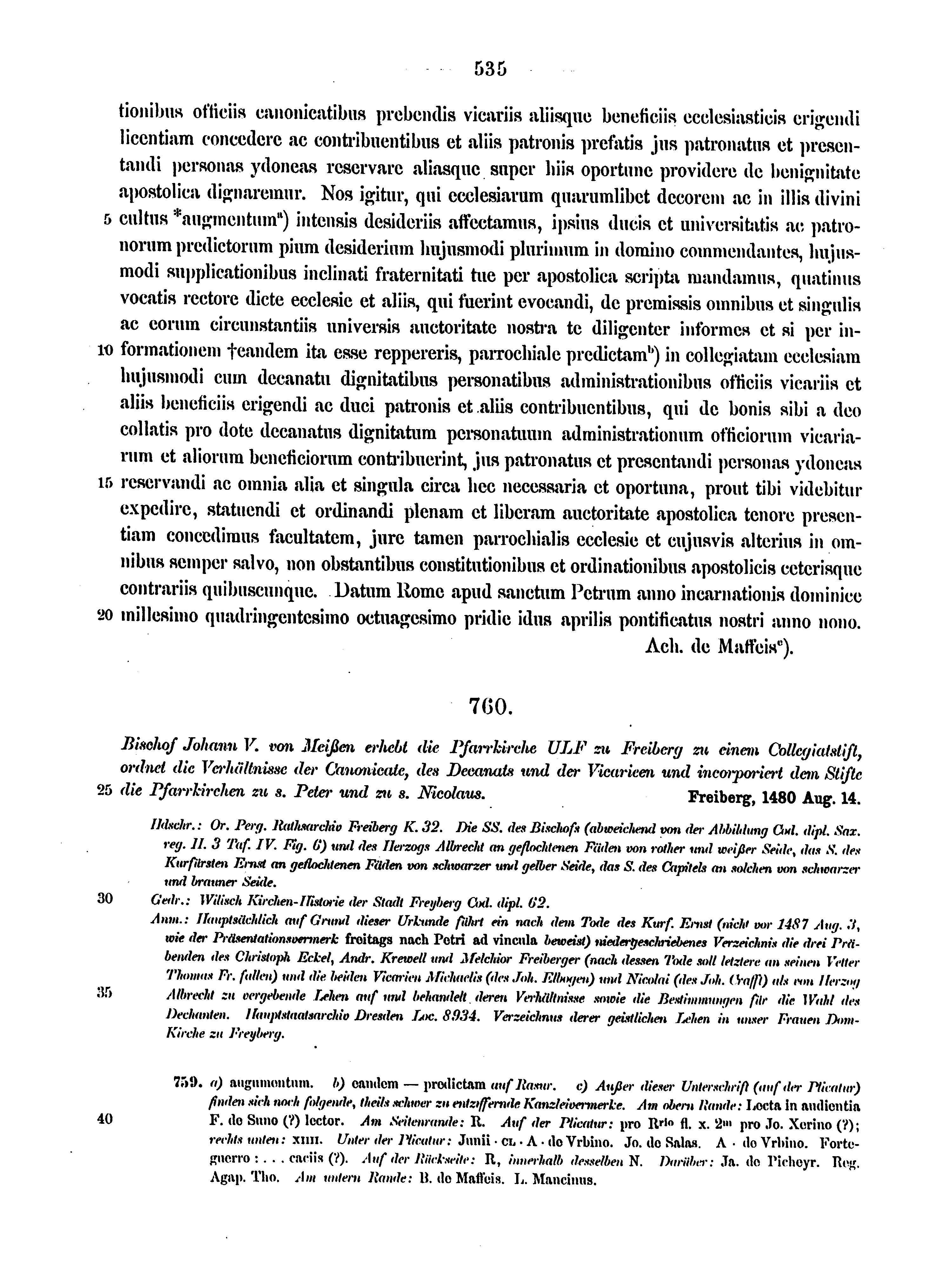 Historische Urkunde Seite 535 aus Band cds2_12