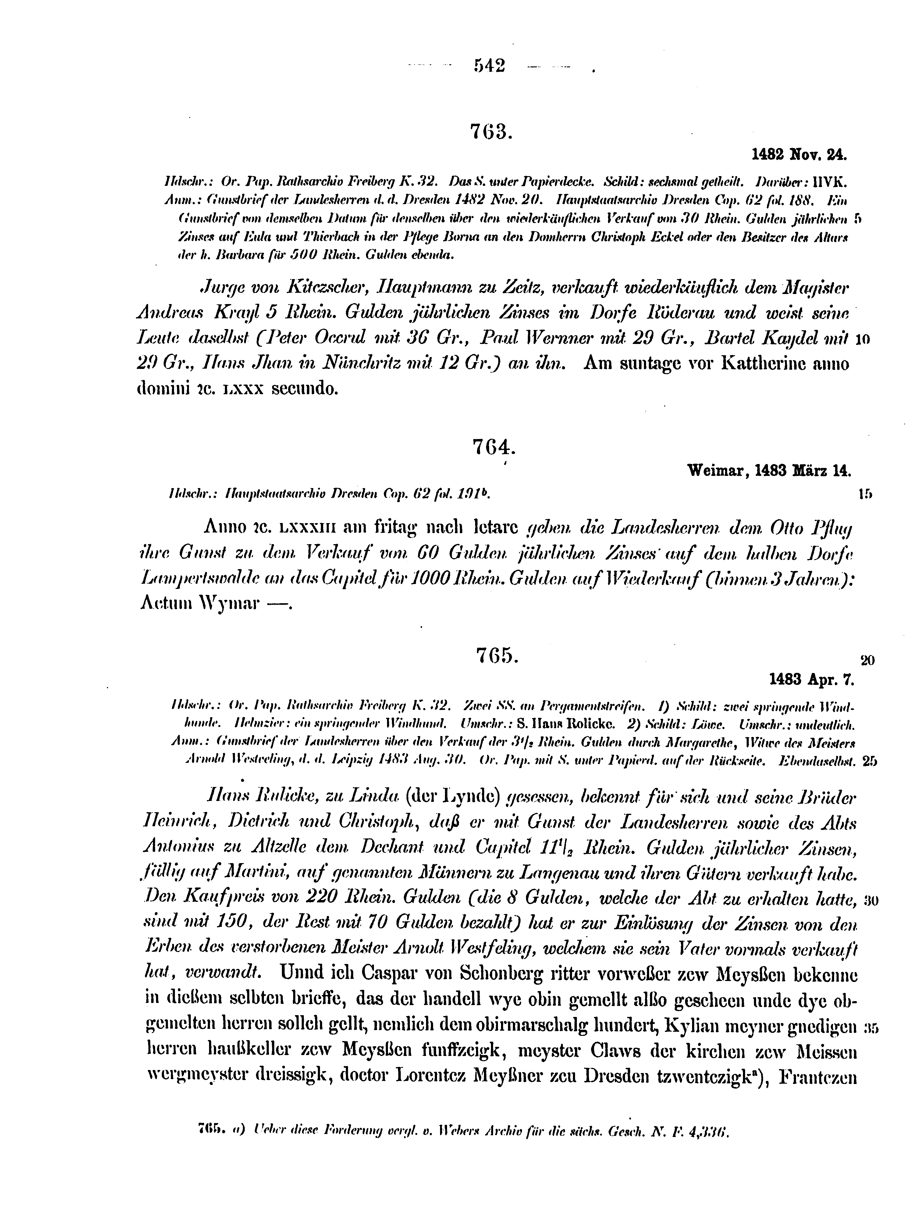 Historische Urkunde Seite 542 aus Band cds2_12