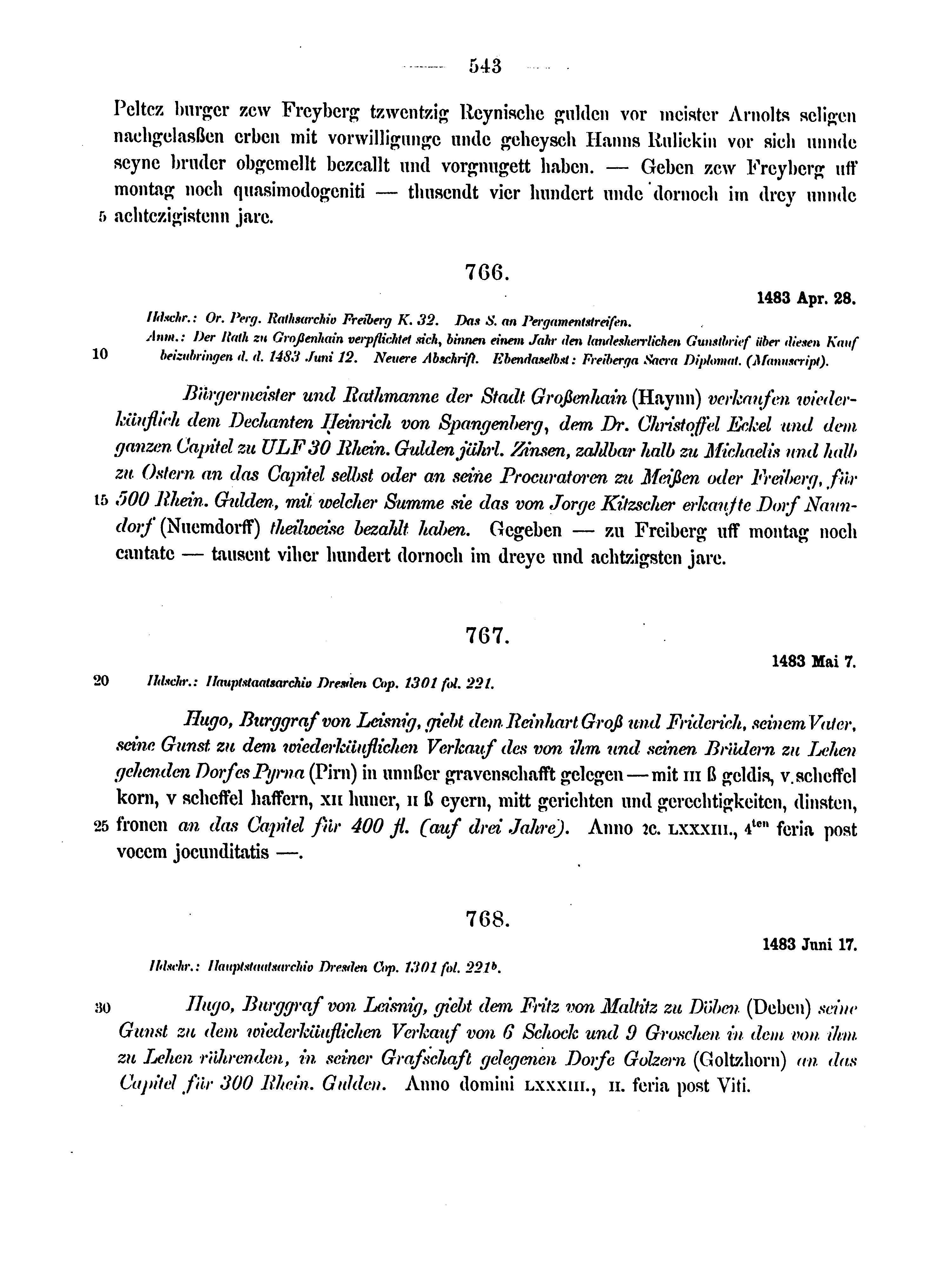 Historische Urkunde Seite 543 aus Band cds2_12