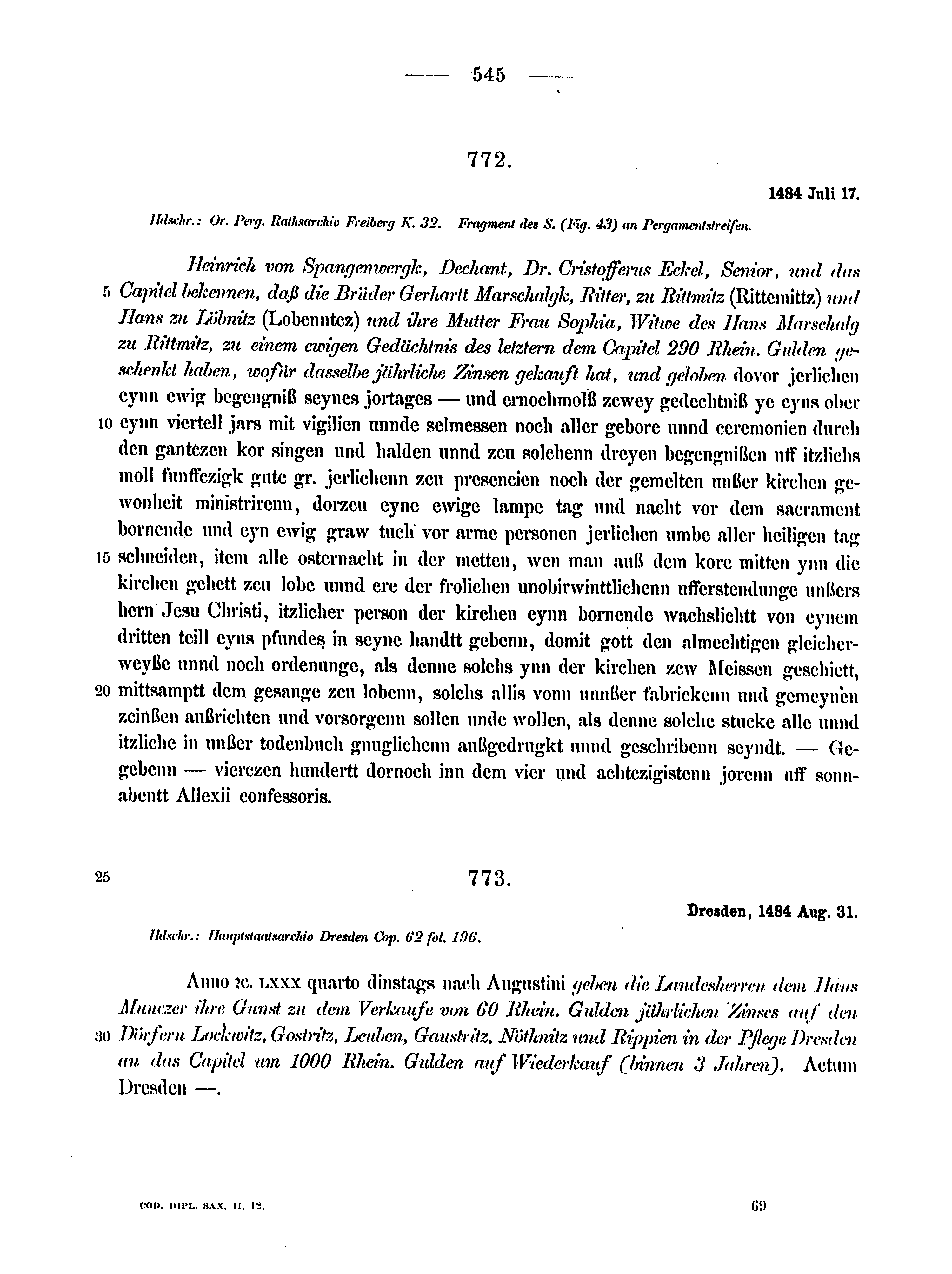 Historische Urkunde Seite 545 aus Band cds2_12