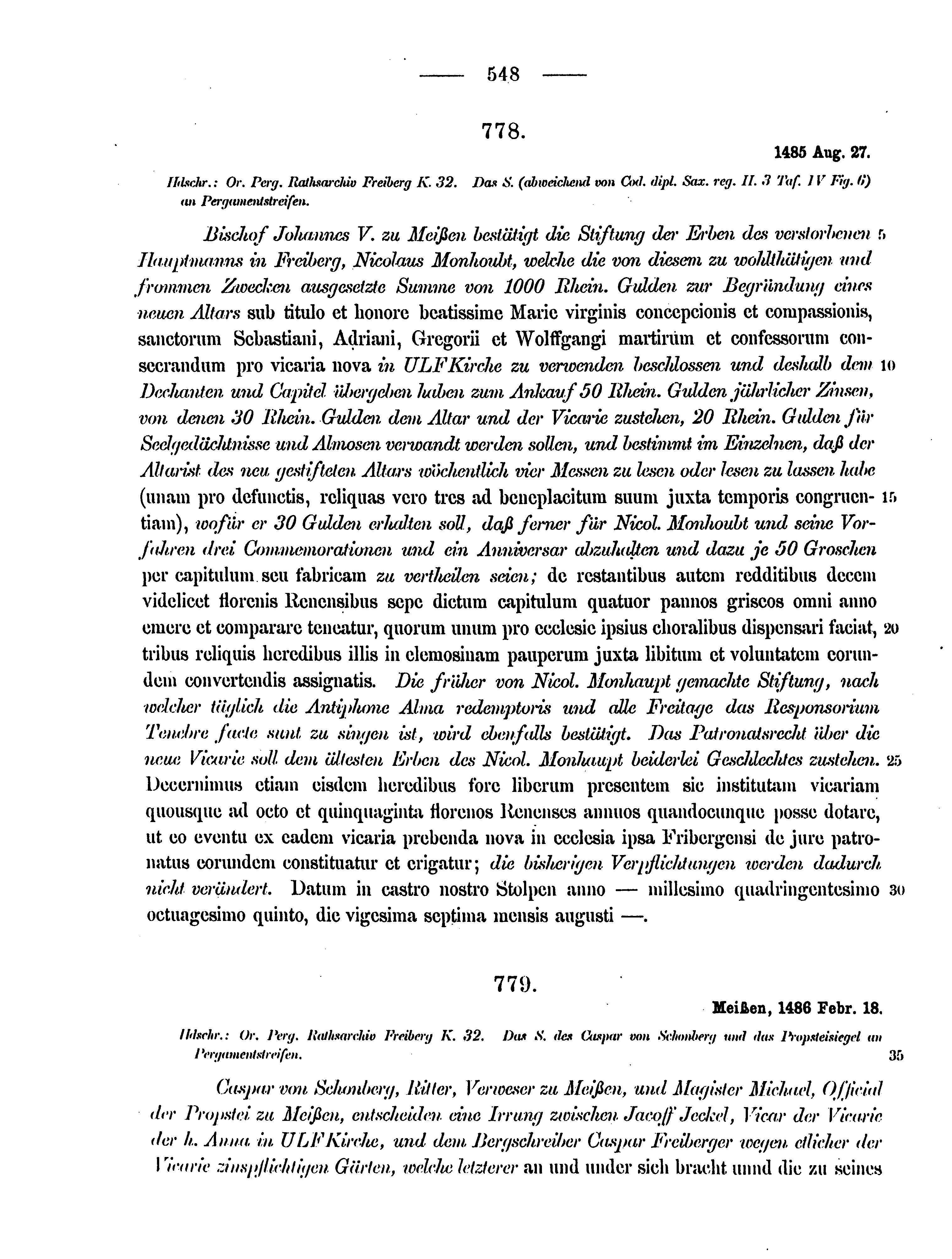 Historische Urkunde Seite 548 aus Band cds2_12