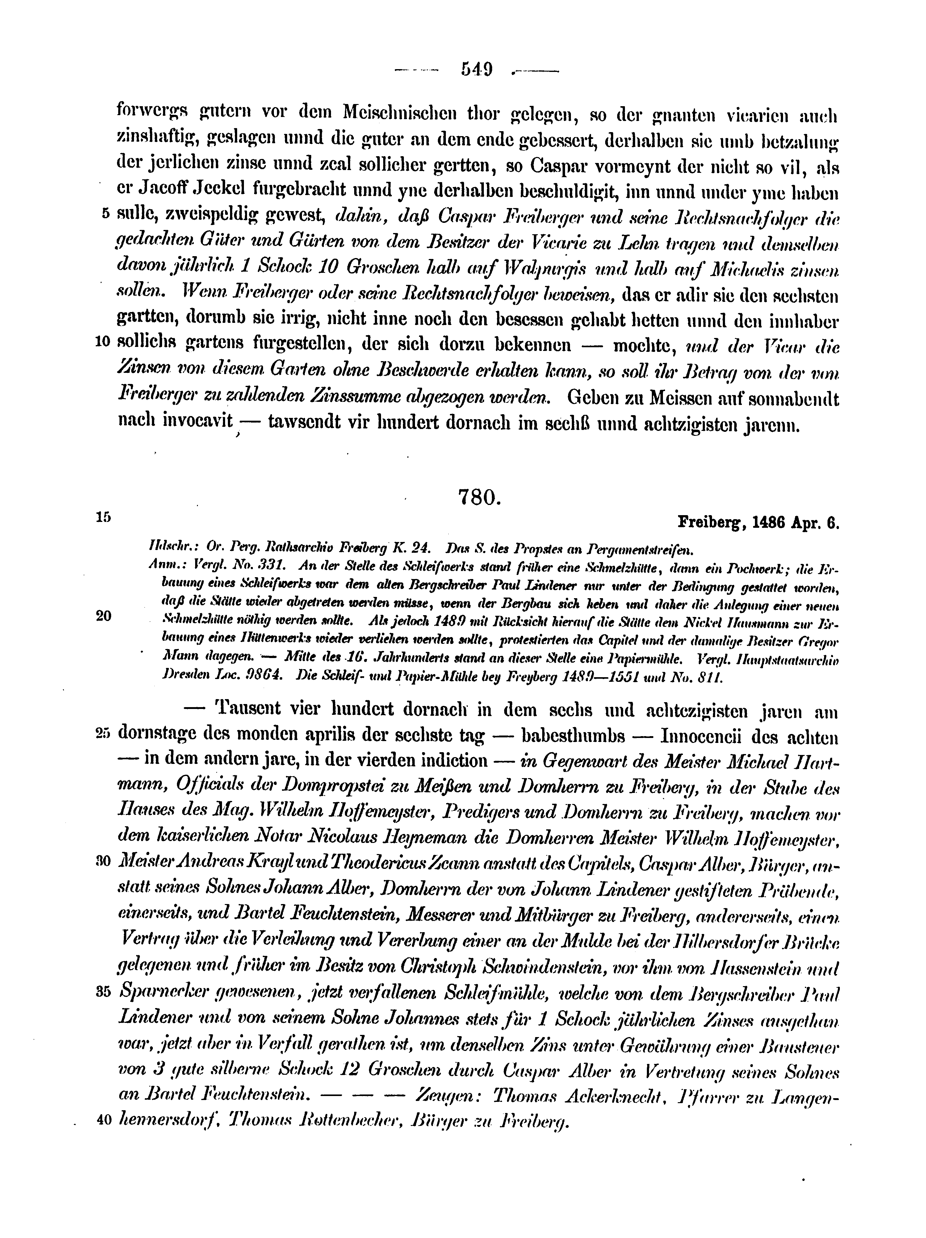 Historische Urkunde Seite 549 aus Band cds2_12