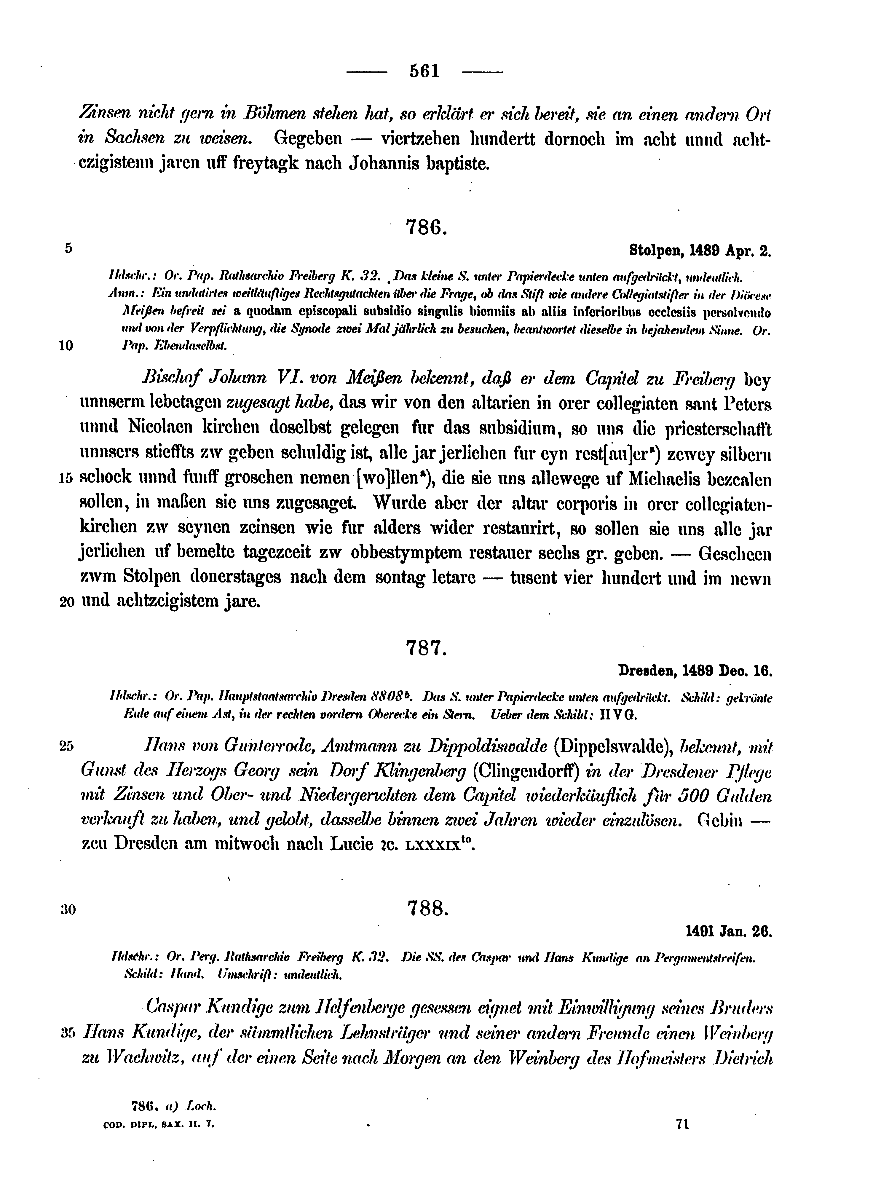 Historische Urkunde Seite 561 aus Band cds2_12