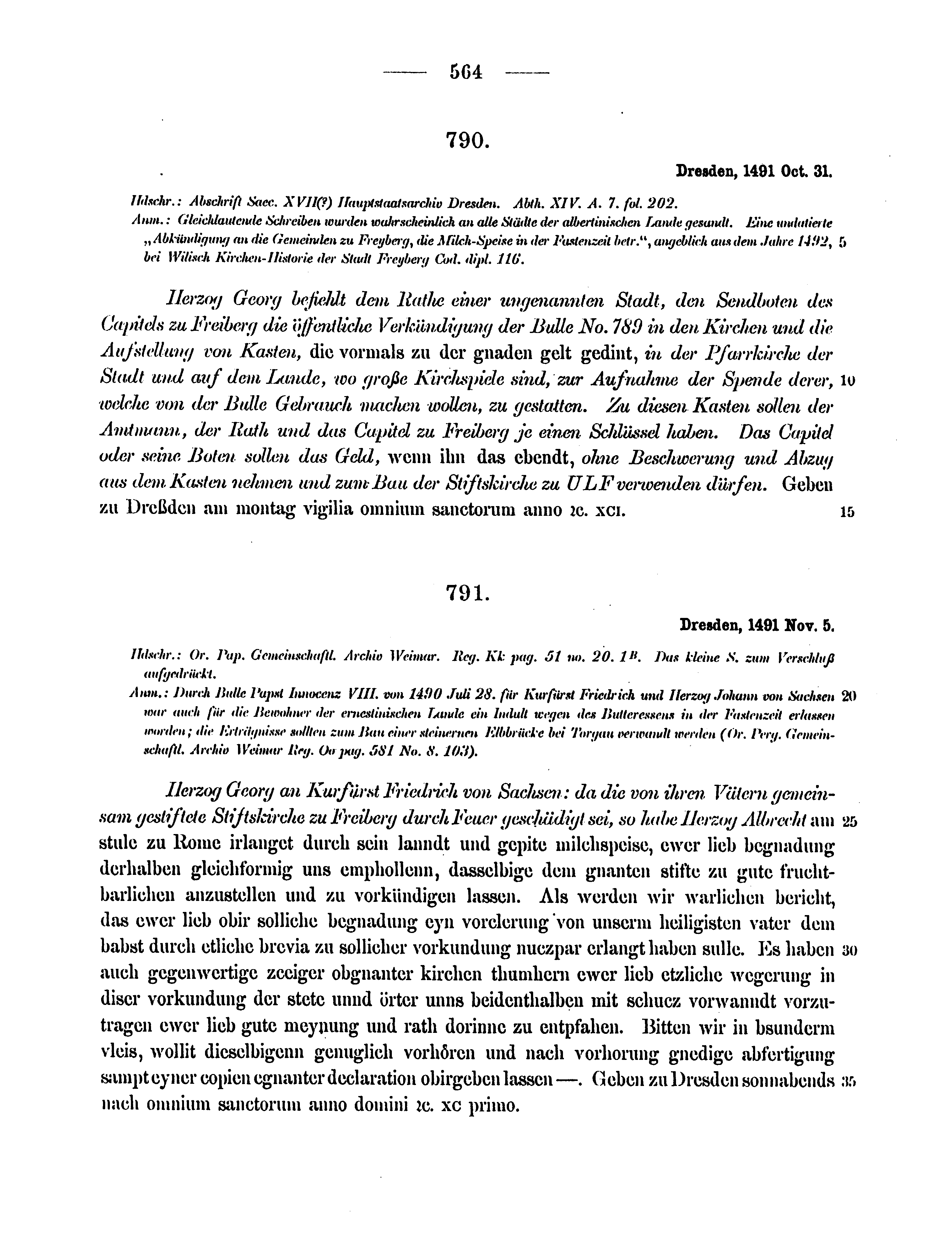 Historische Urkunde Seite 564 aus Band cds2_12