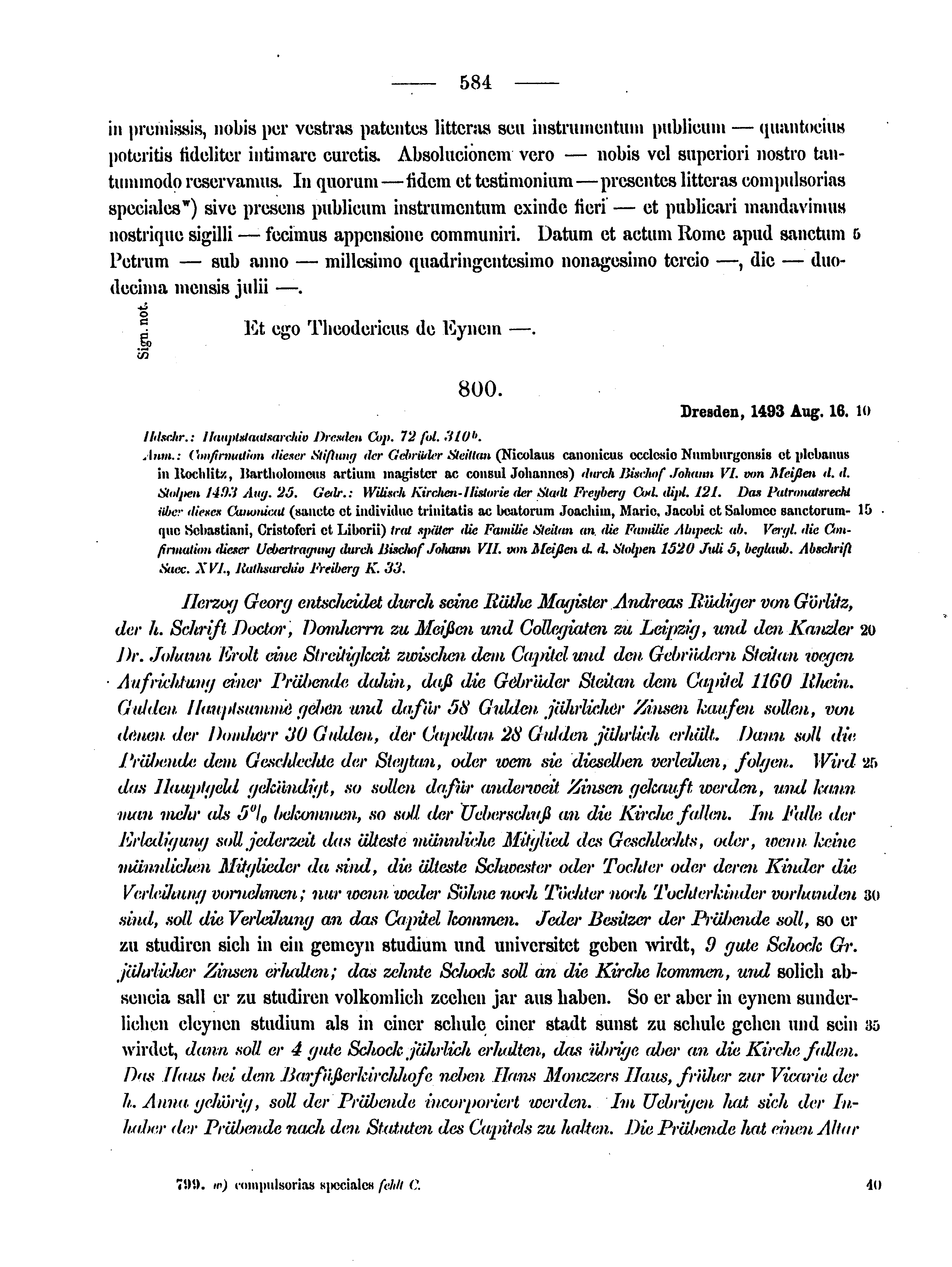 Historische Urkunde Seite 584 aus Band cds2_12