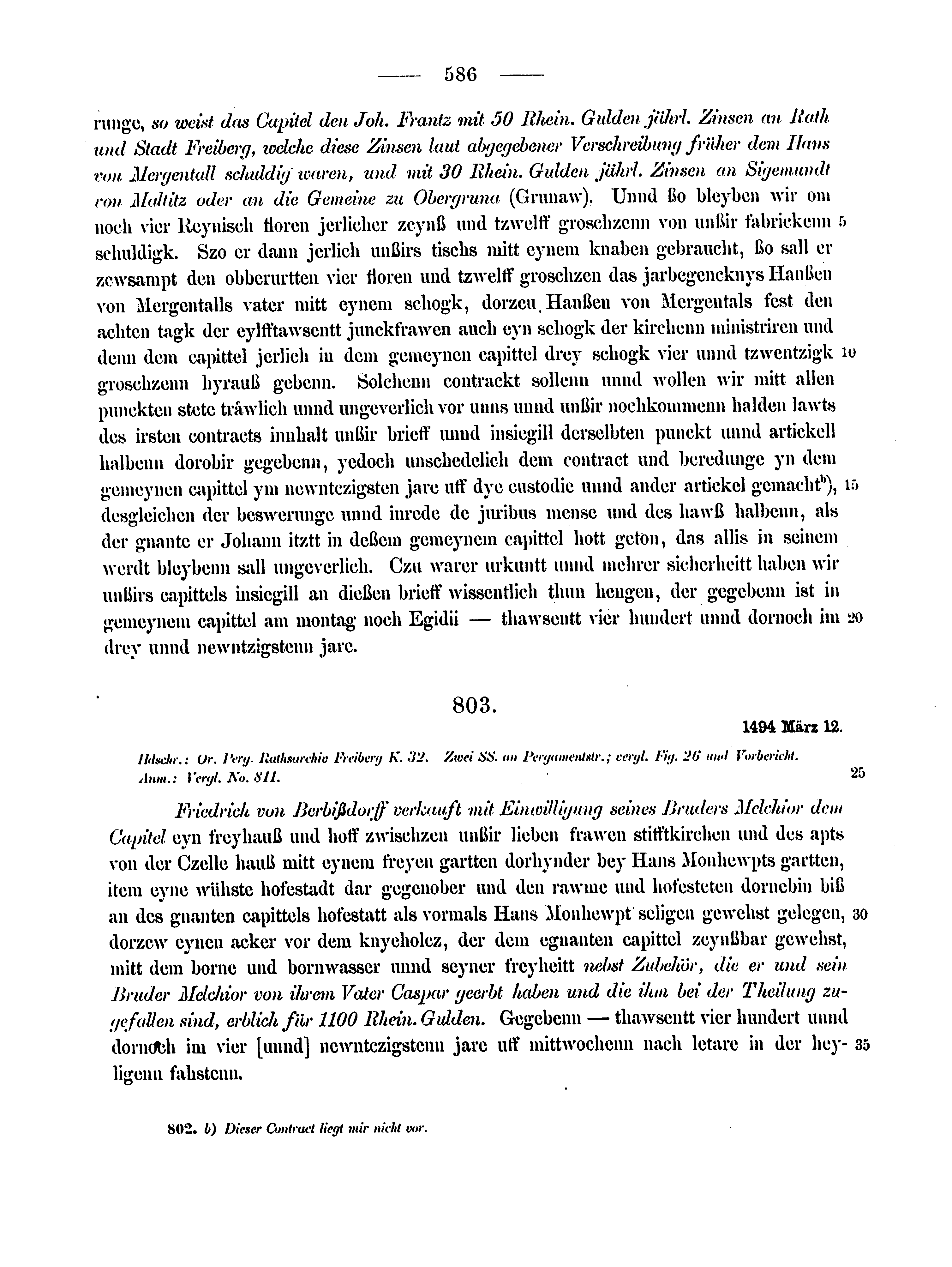 Historische Urkunde Seite 586 aus Band cds2_12