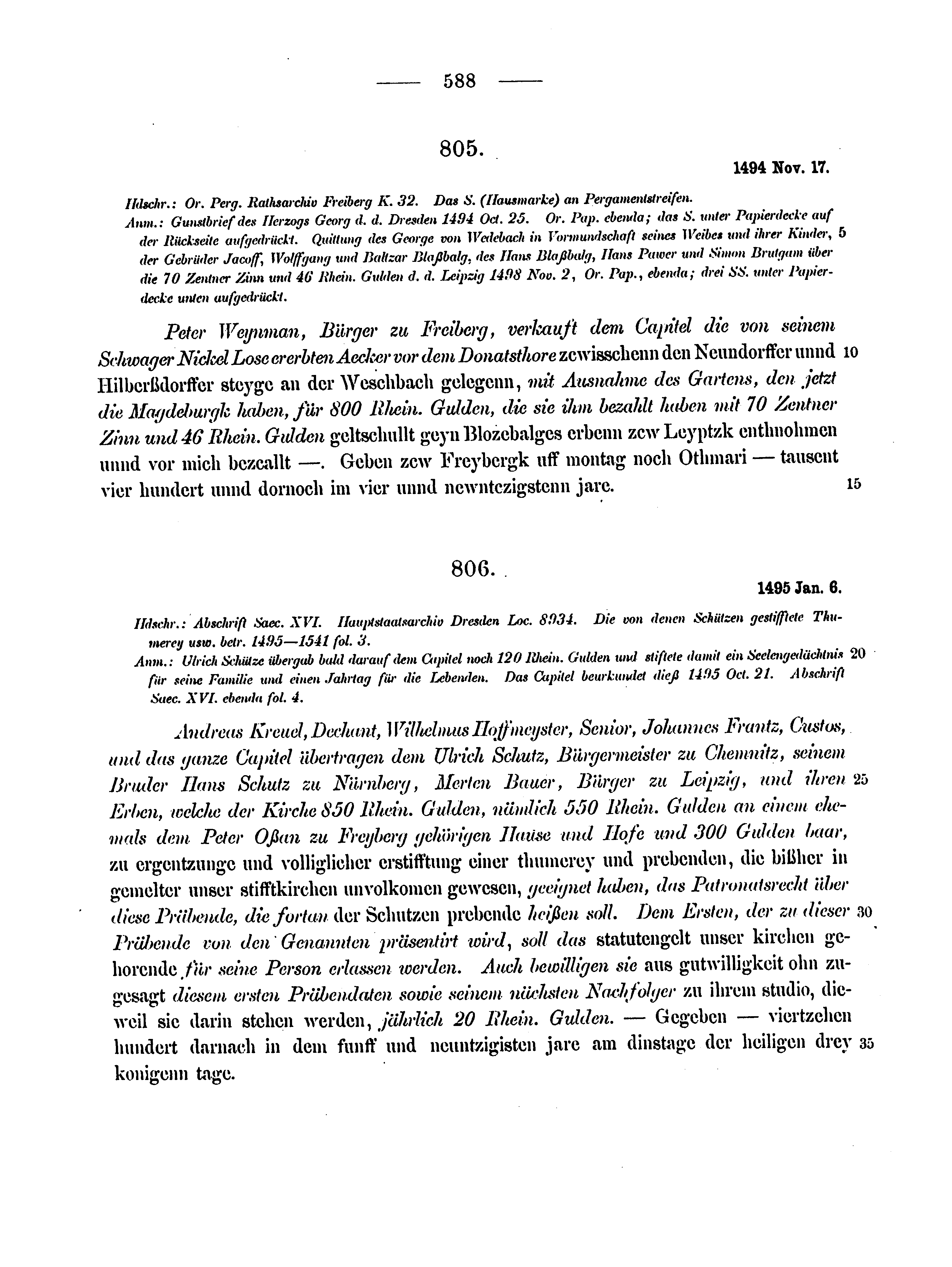 Historische Urkunde Seite 588 aus Band cds2_12