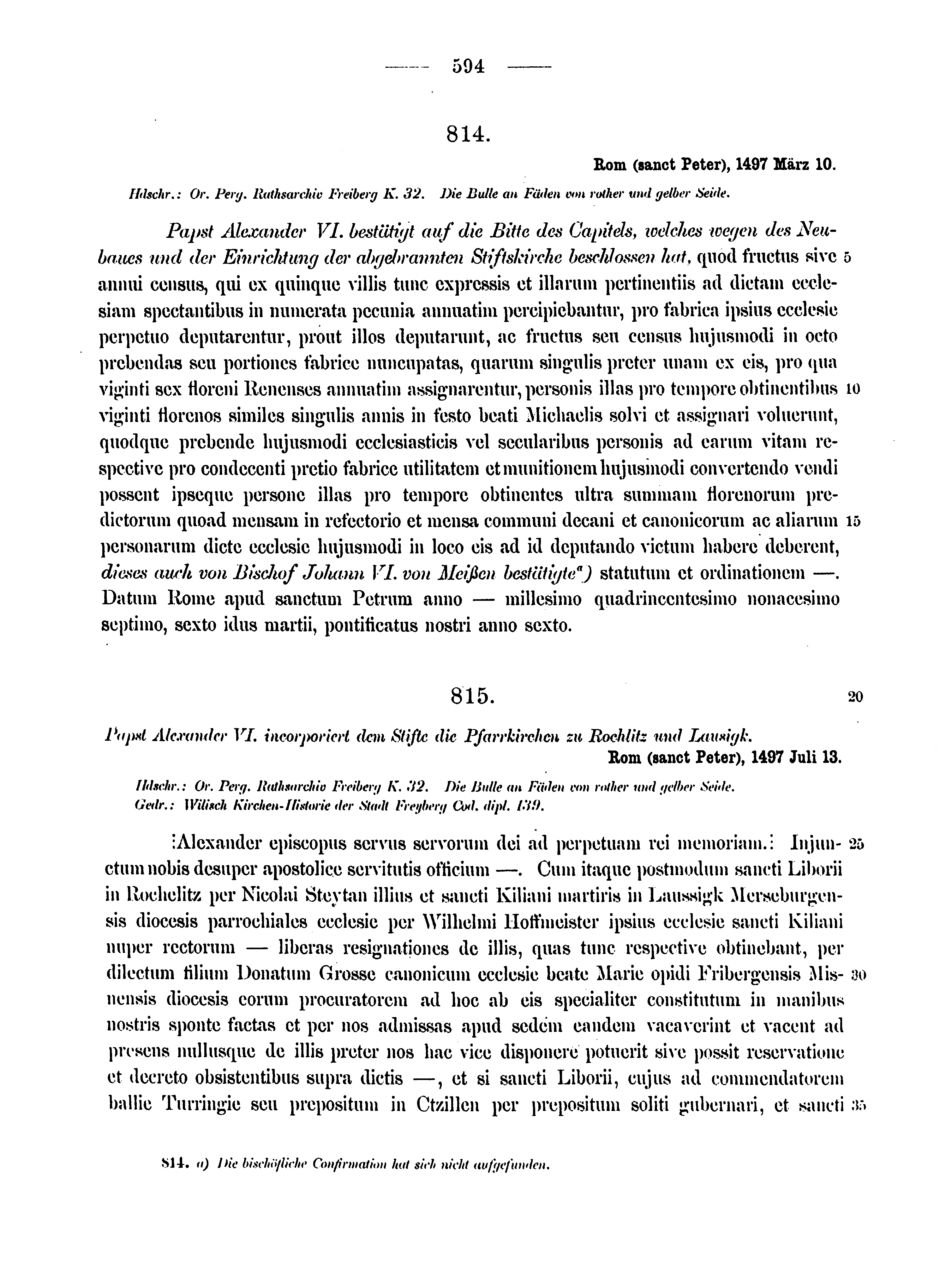 Historische Urkunde Seite 594 aus Band cds2_12