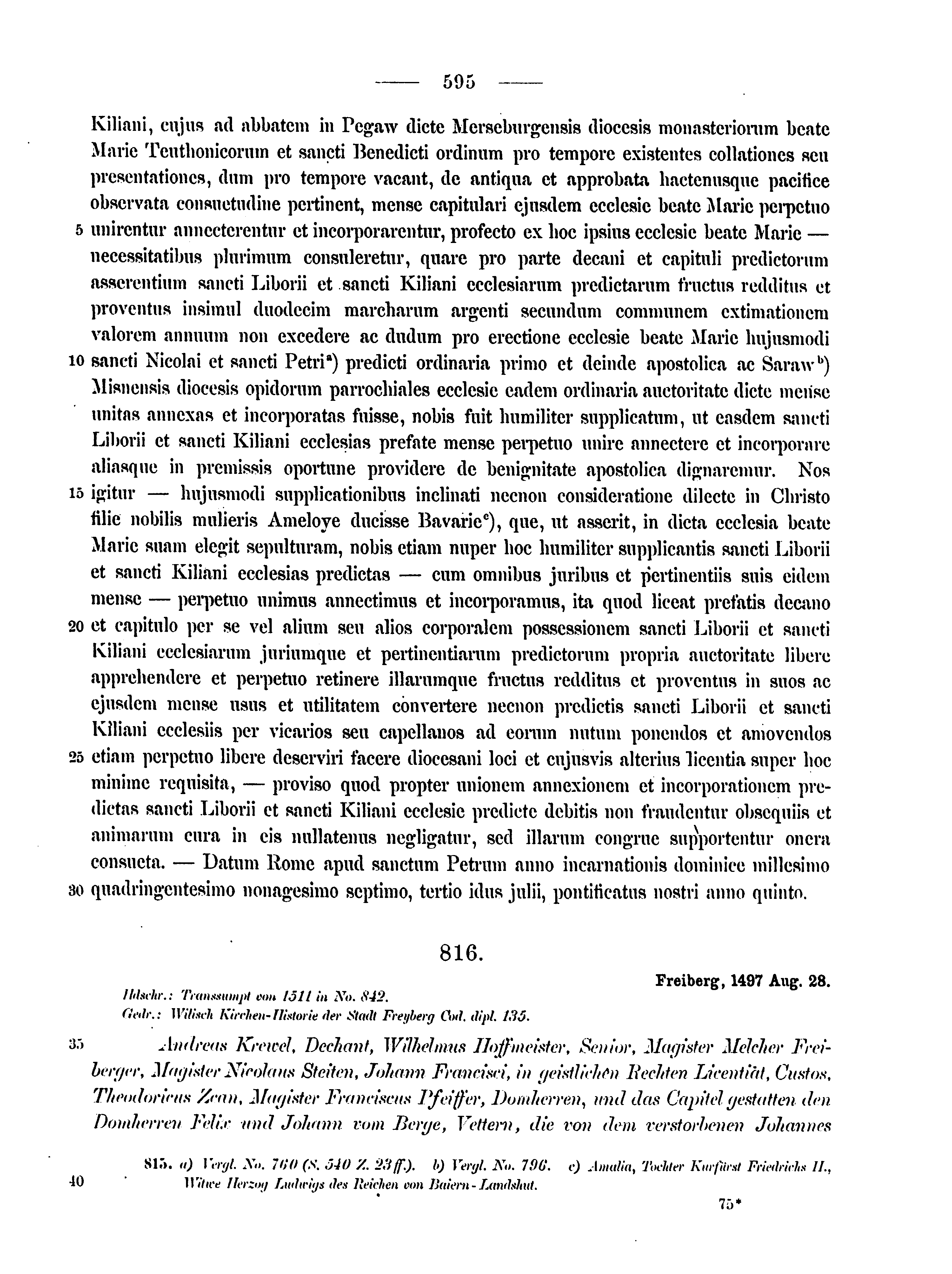 Historische Urkunde Seite 595 aus Band cds2_12