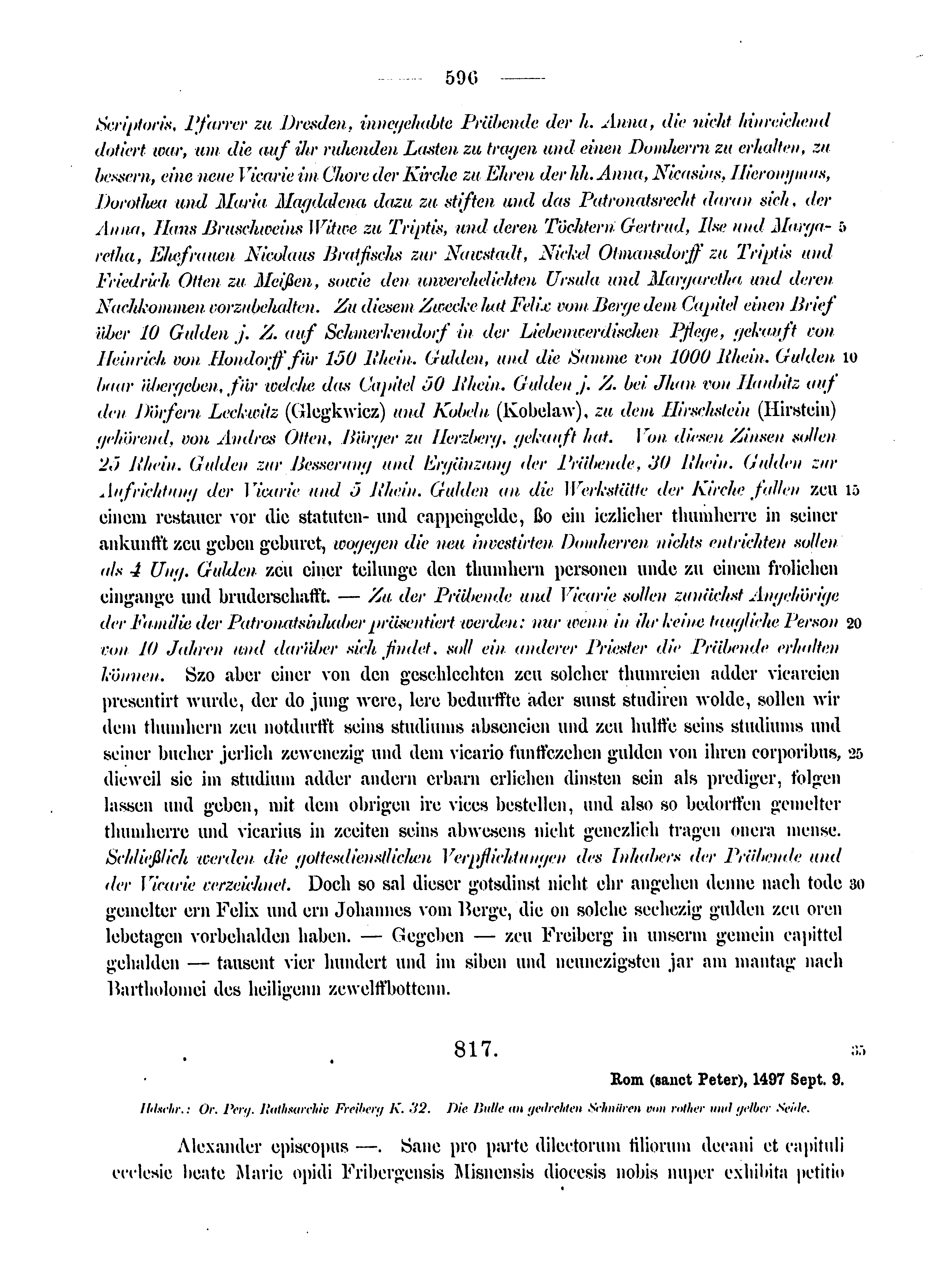 Historische Urkunde Seite 596 aus Band cds2_12