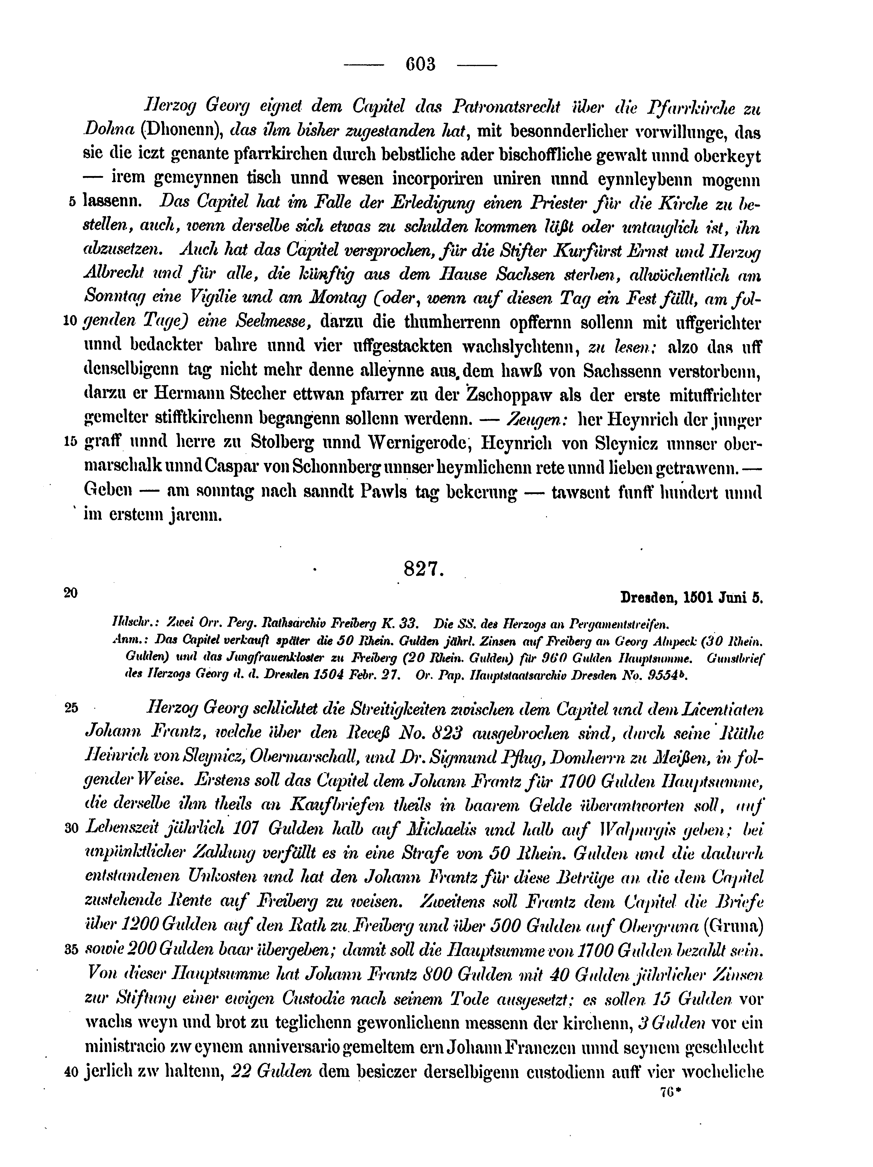 Historische Urkunde Seite 603 aus Band cds2_12