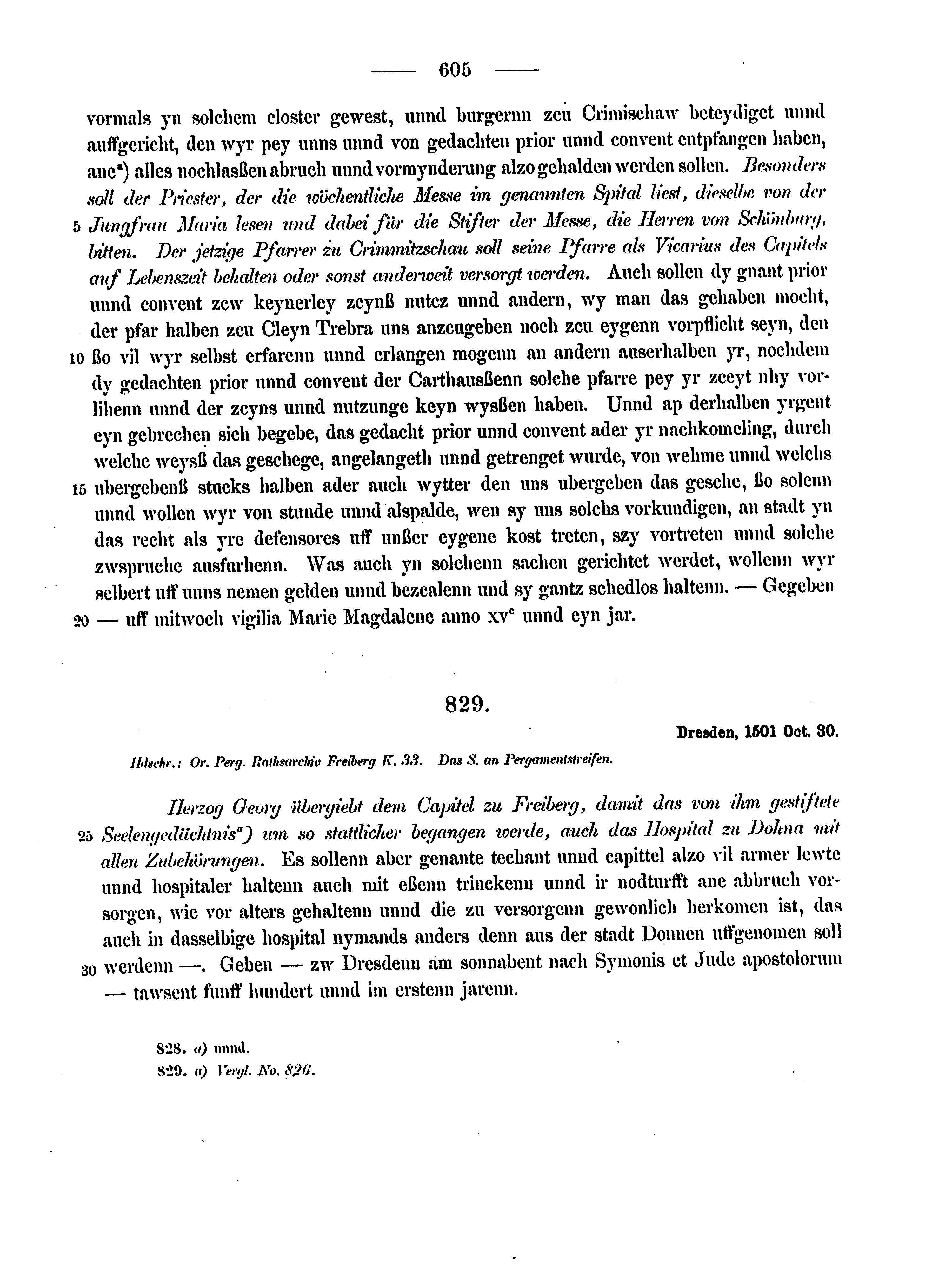 Historische Urkunde Seite 605 aus Band cds2_12