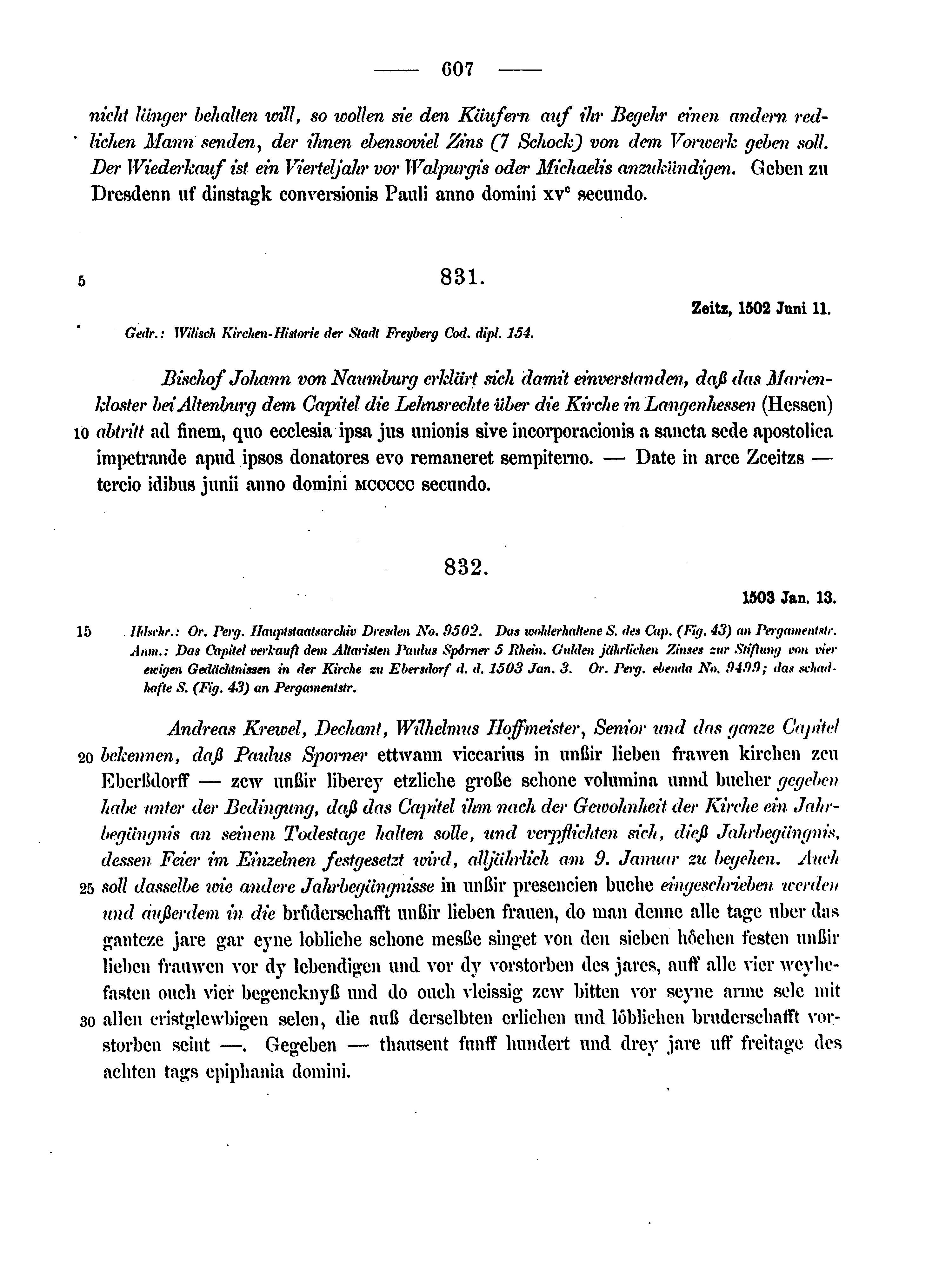 Historische Urkunde Seite 607 aus Band cds2_12