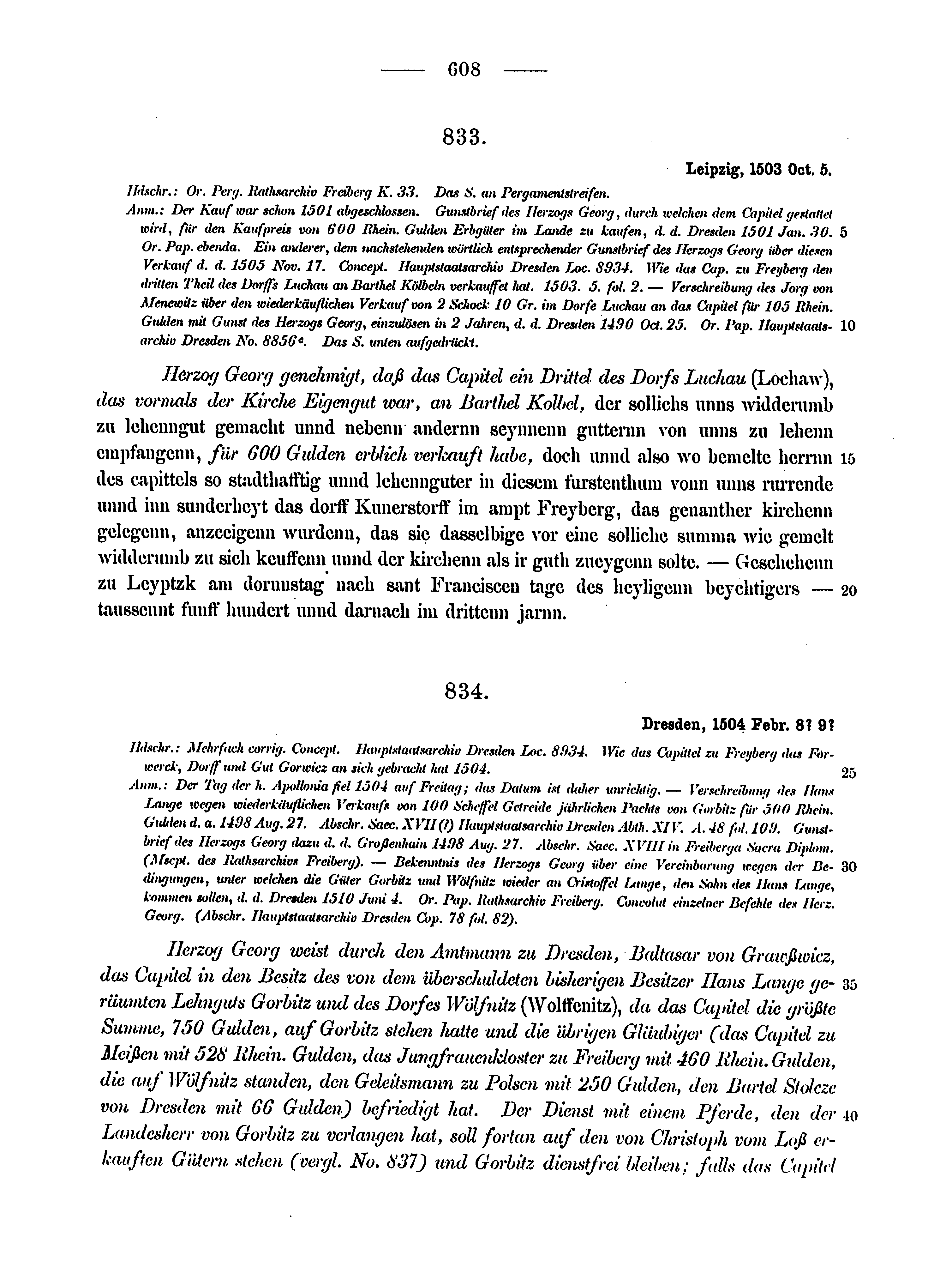 Historische Urkunde Seite 608 aus Band cds2_12