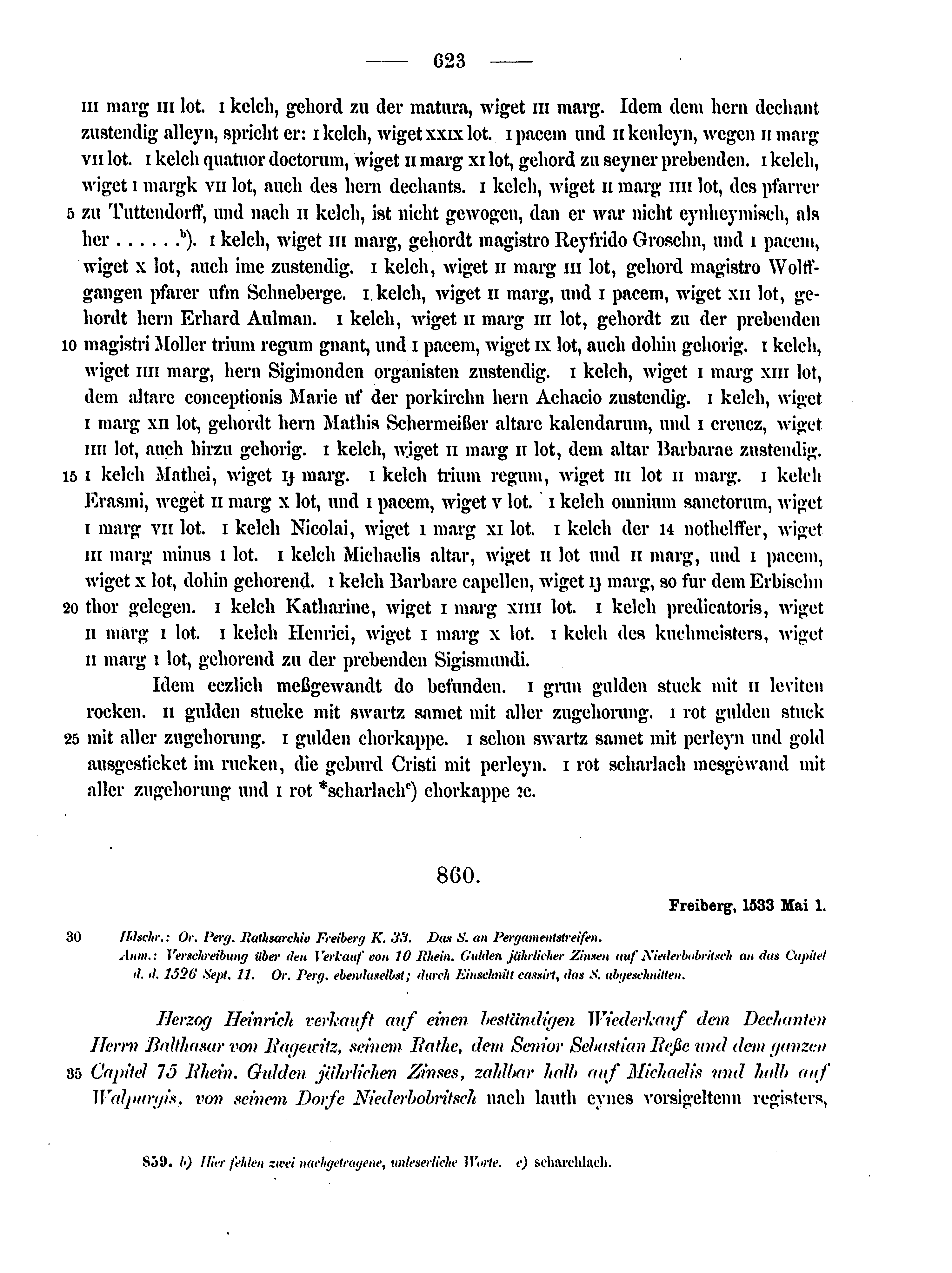 Historische Urkunde Seite 623 aus Band cds2_12
