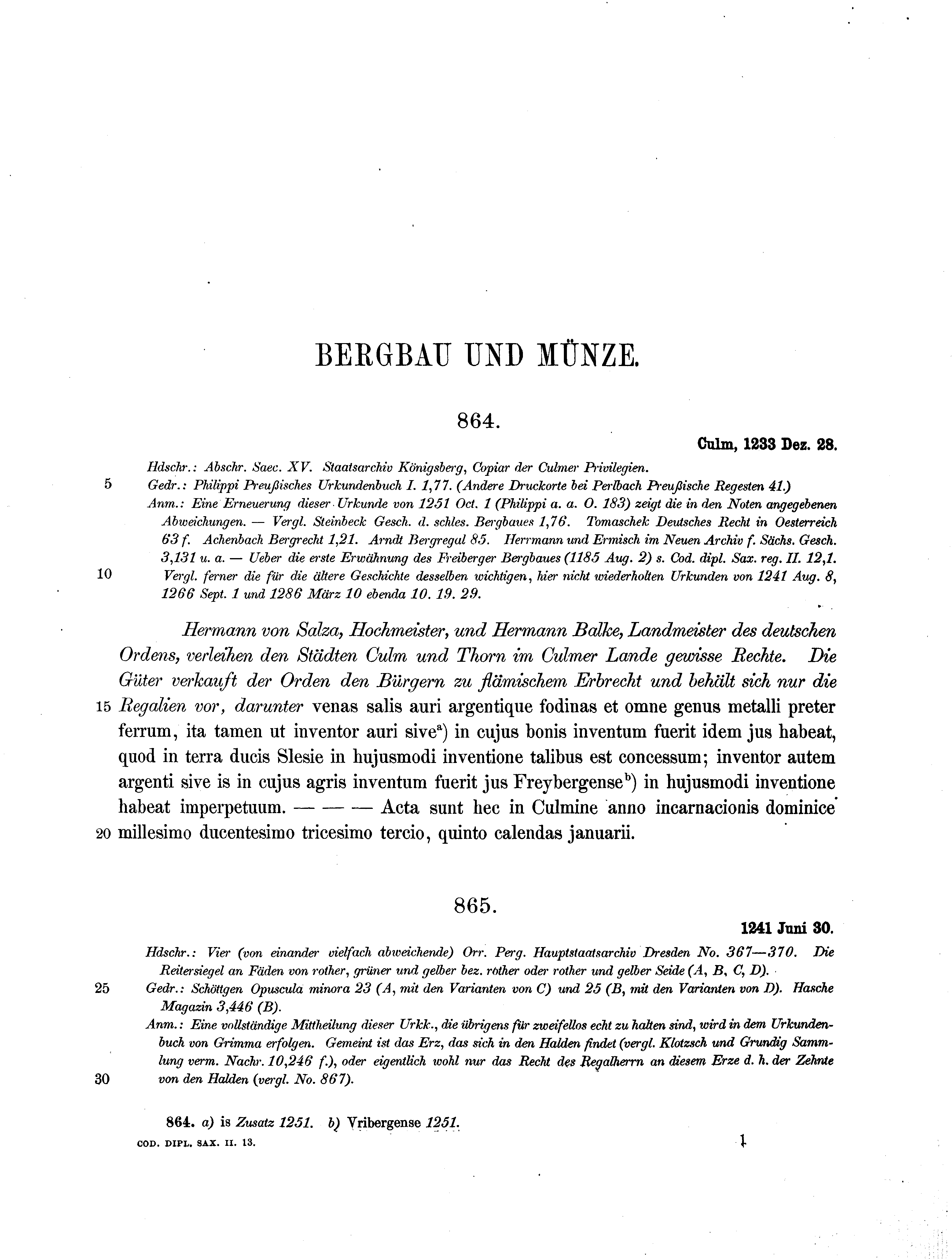 Historische Urkunde Seite 1 aus Band cds2_13