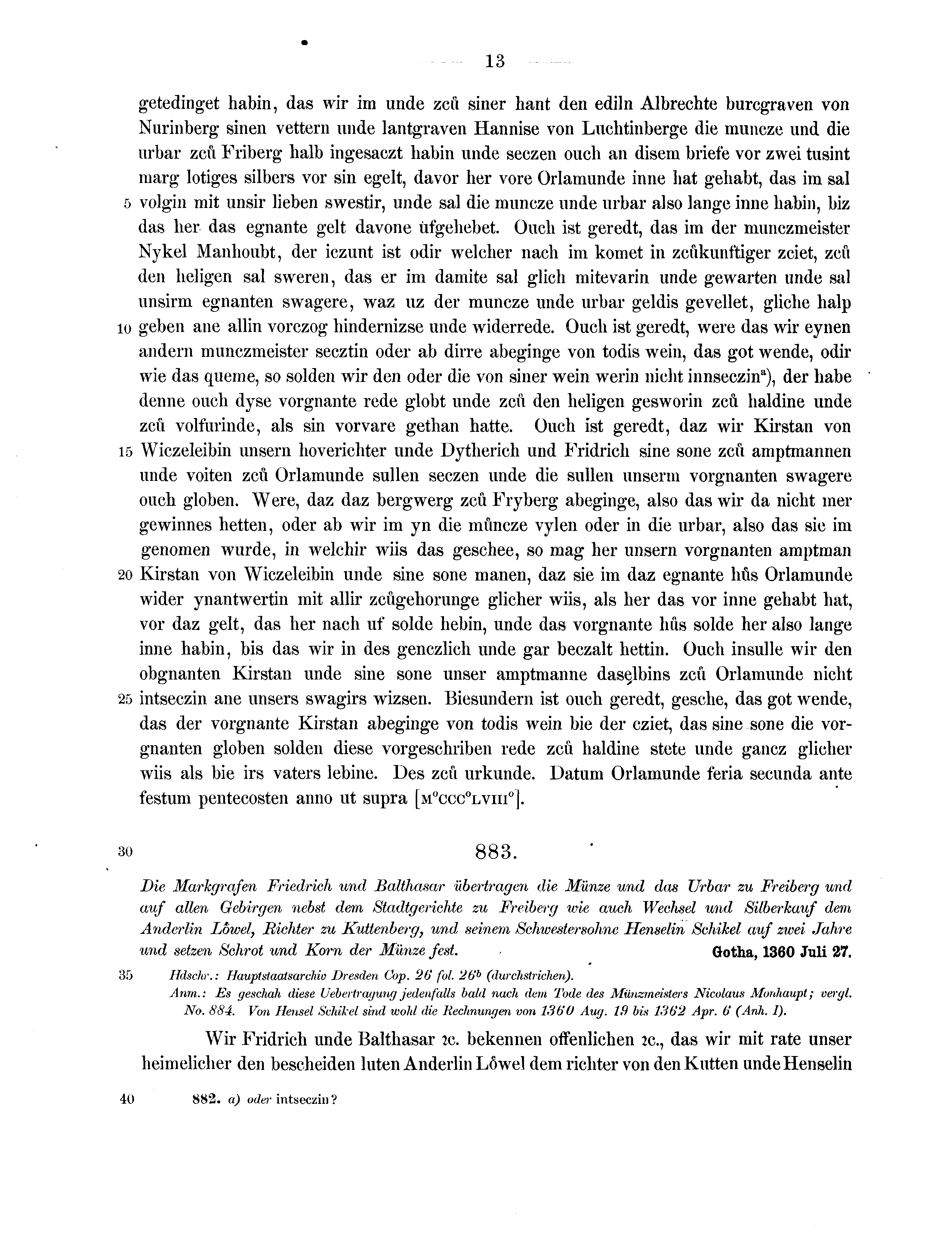 Historische Urkunde Seite 13 aus Band cds2_13