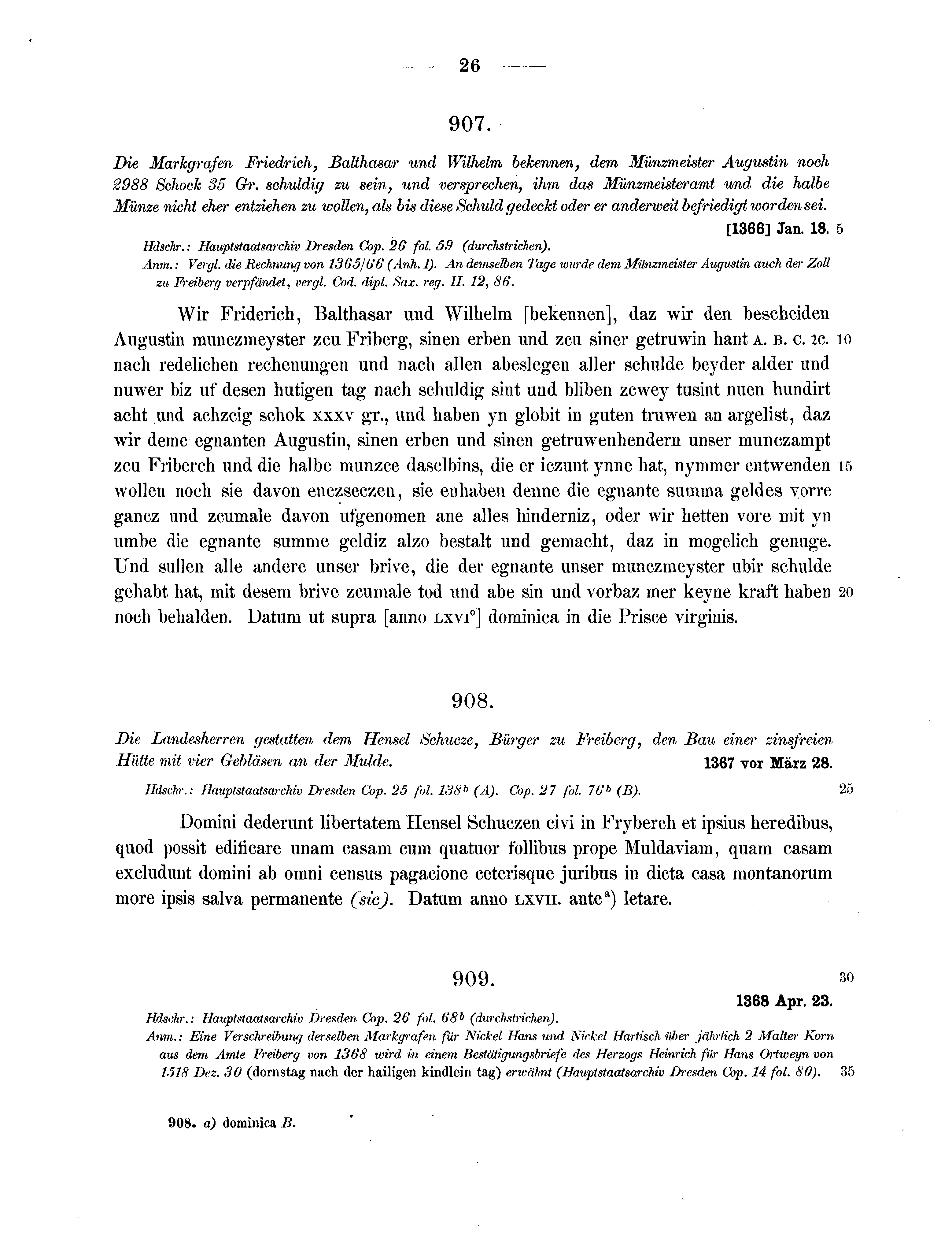 Historische Urkunde Seite 26 aus Band cds2_13