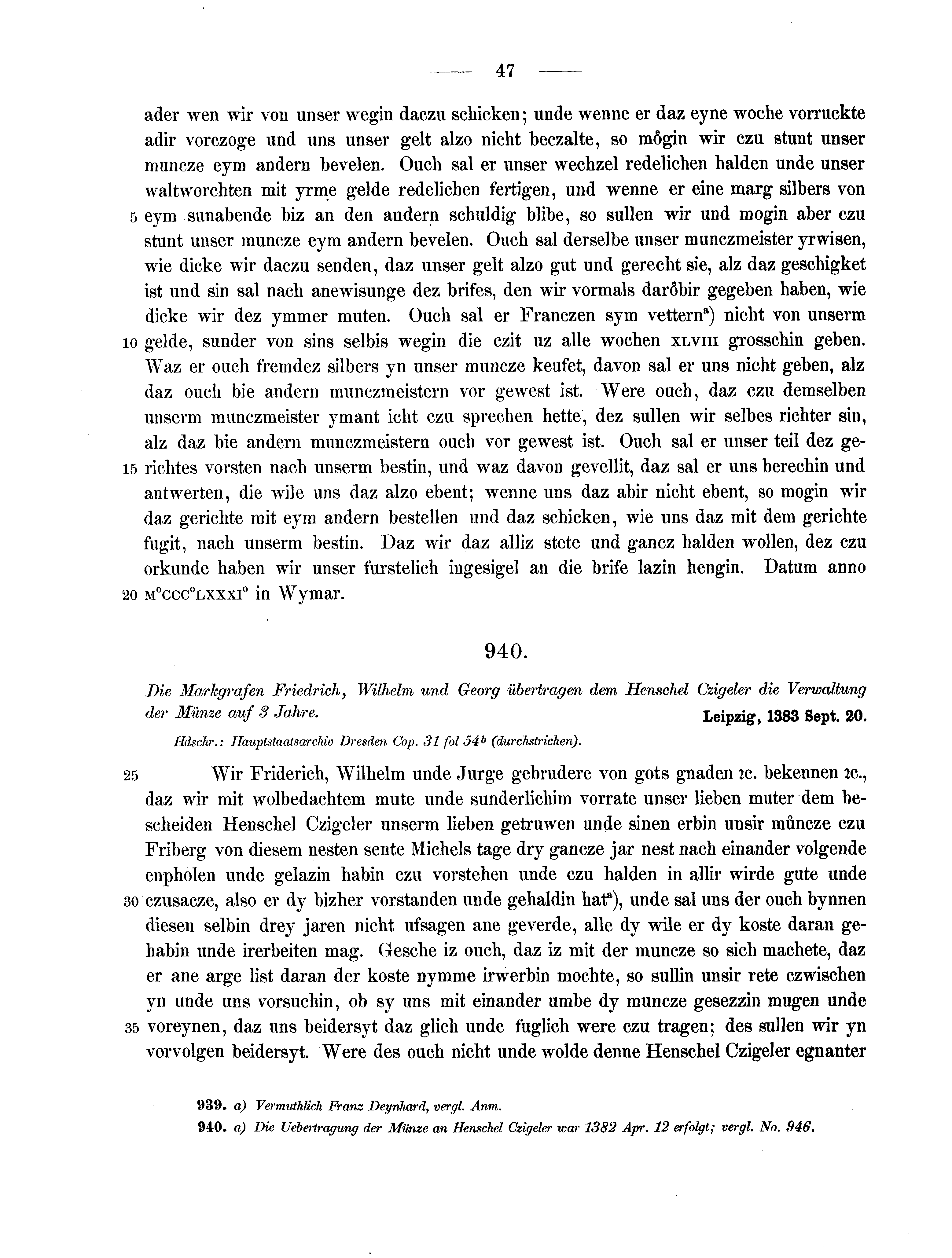 Historische Urkunde Seite 47 aus Band cds2_13