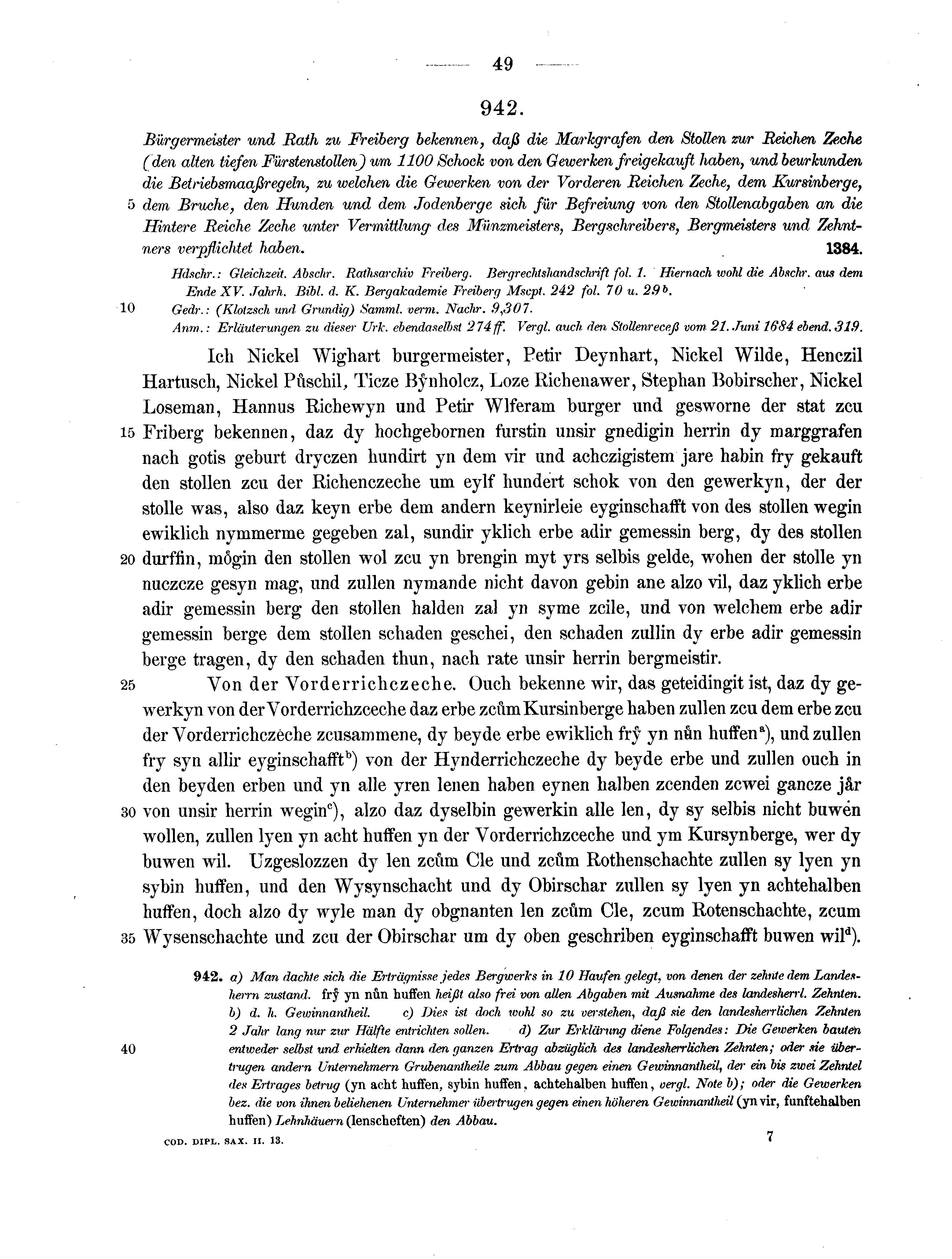 Historische Urkunde Seite 49 aus Band cds2_13