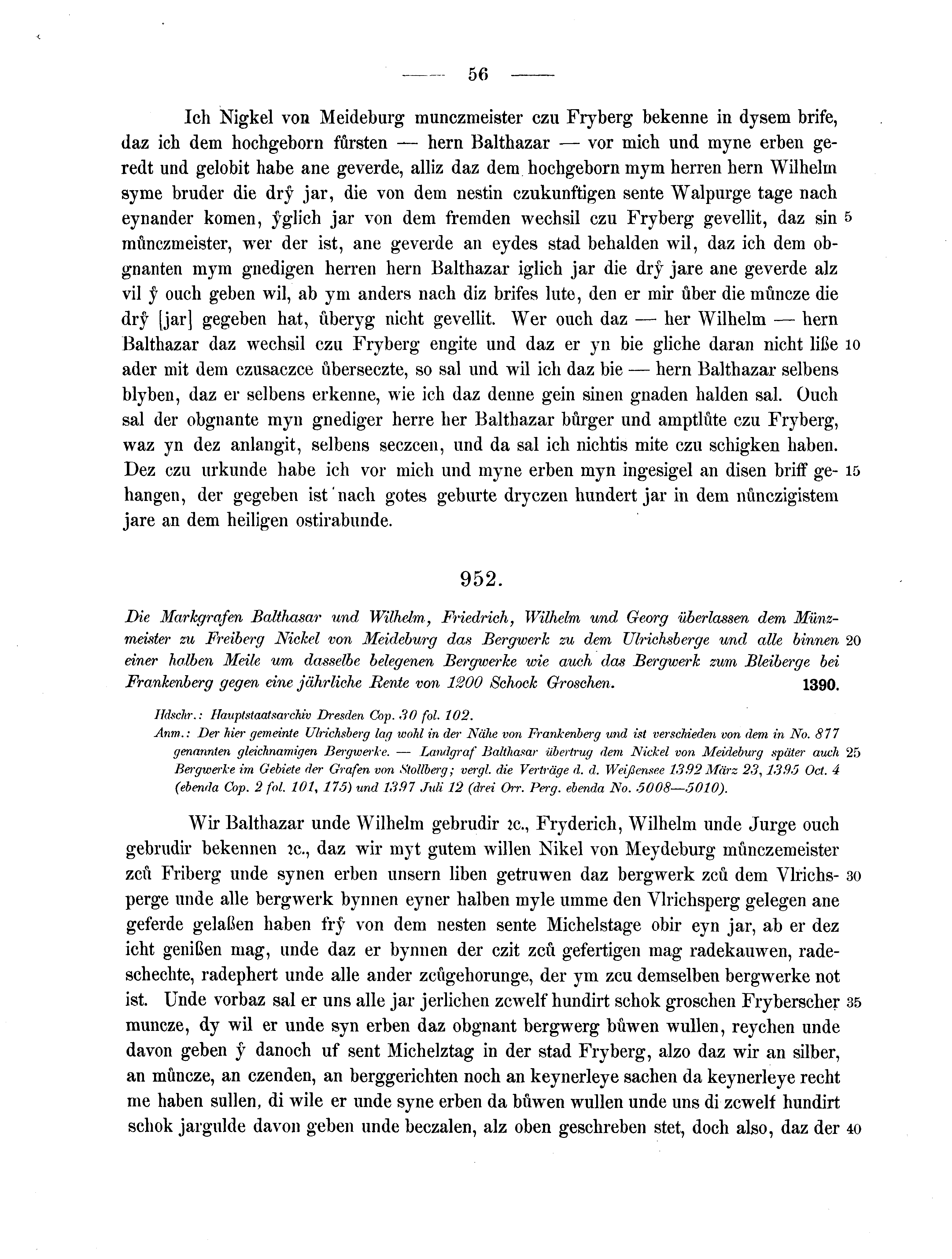 Historische Urkunde Seite 56 aus Band cds2_13