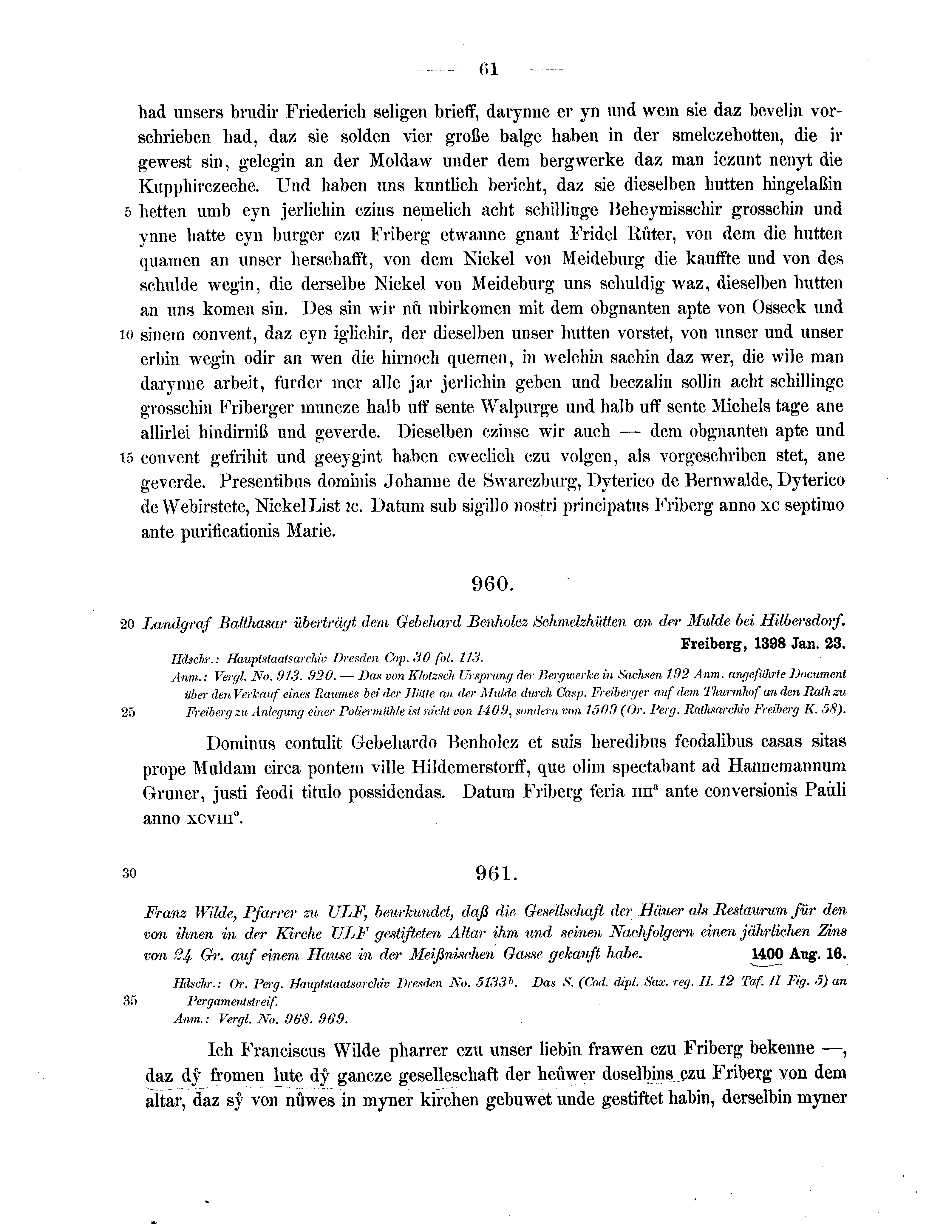 Historische Urkunde Seite 61 aus Band cds2_13