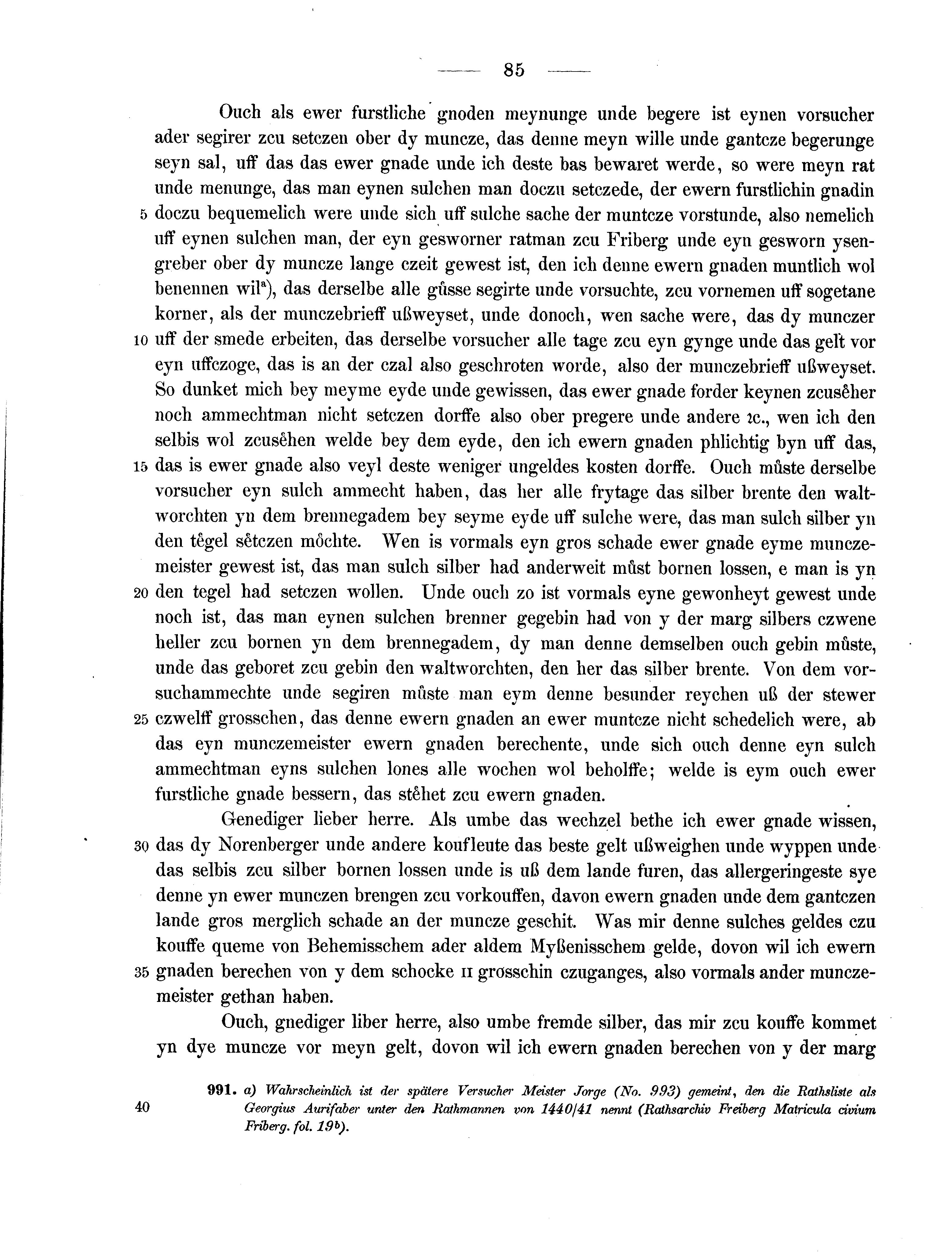 Historische Urkunde Seite 85 aus Band cds2_13