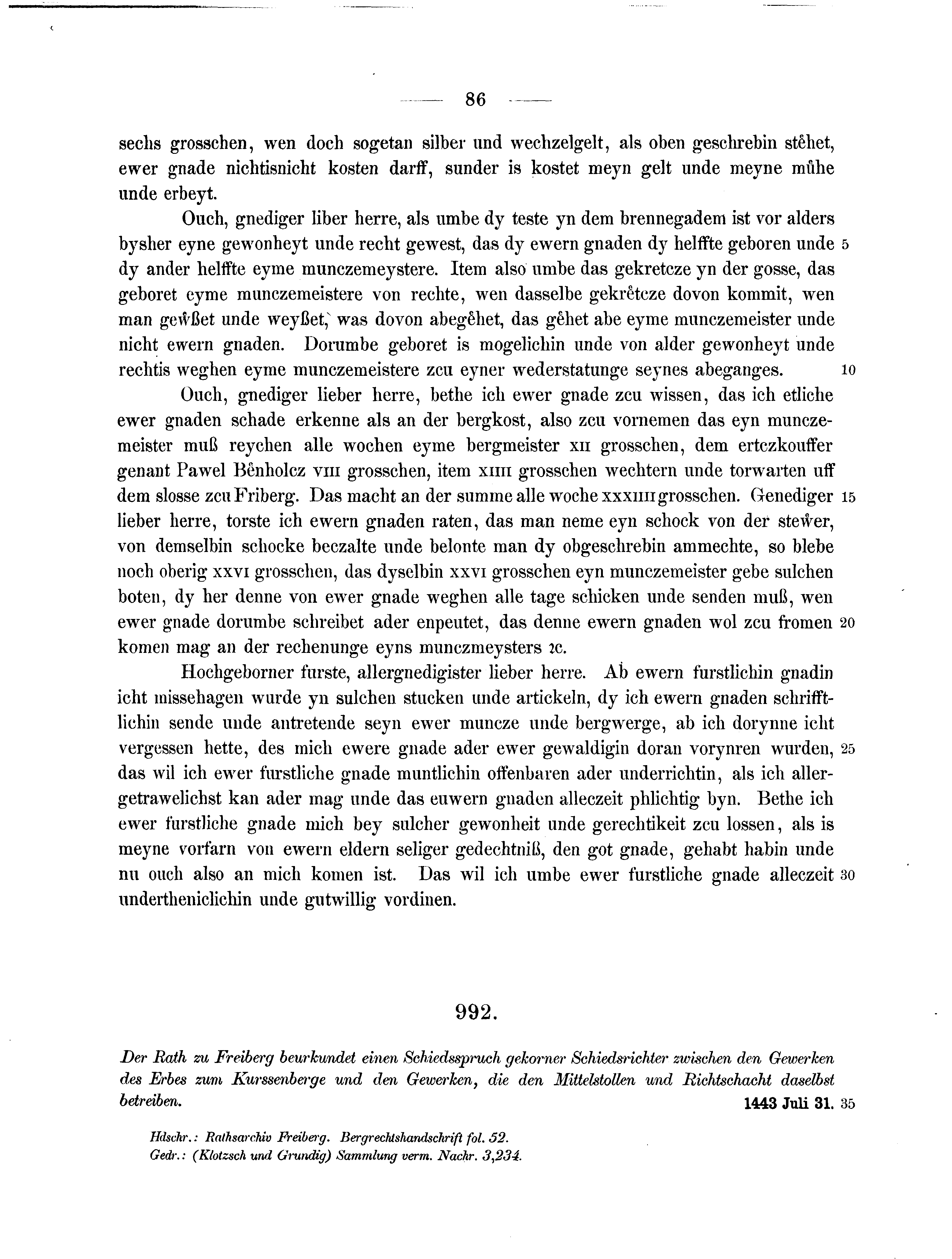 Historische Urkunde Seite 86 aus Band cds2_13