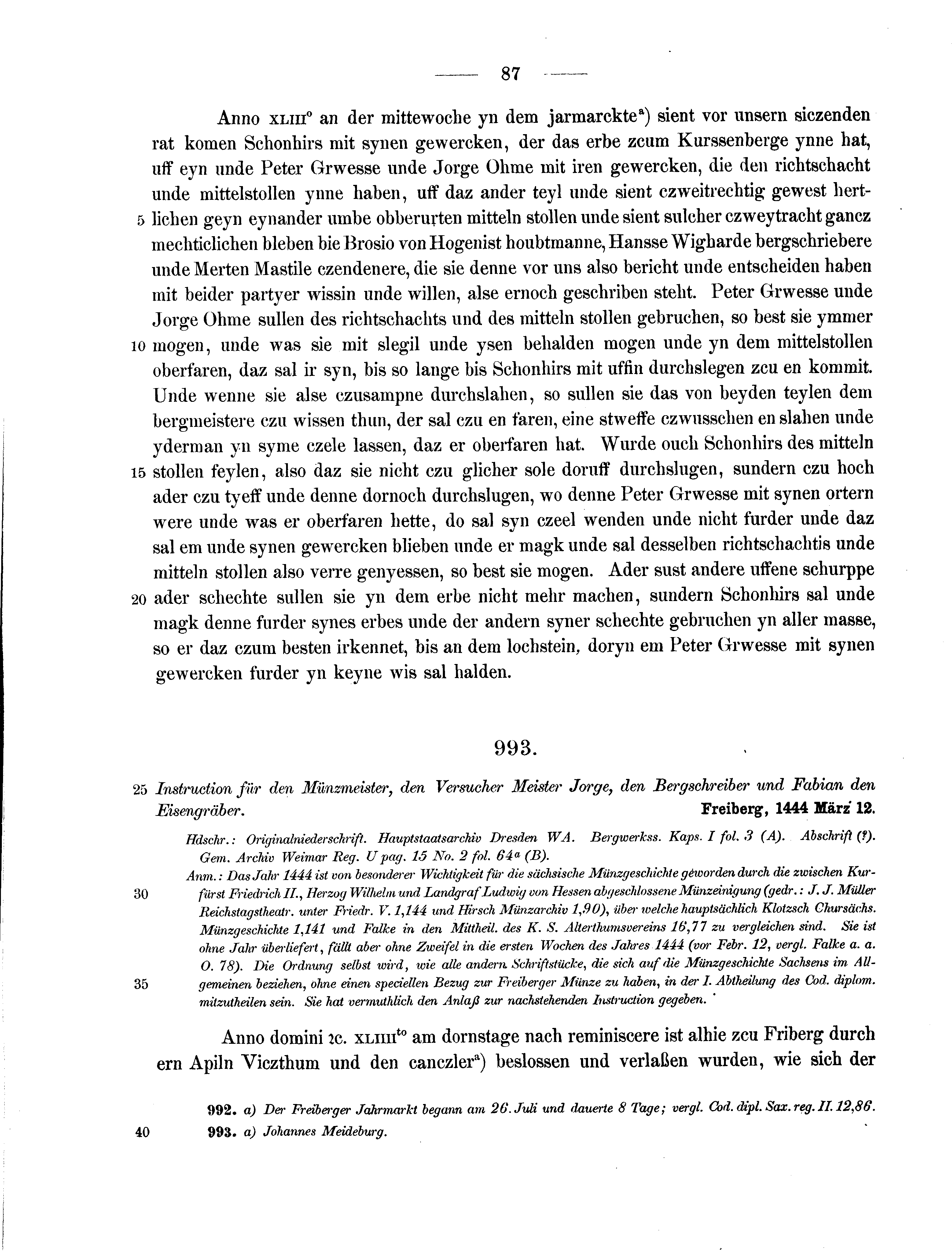 Historische Urkunde Seite 87 aus Band cds2_13