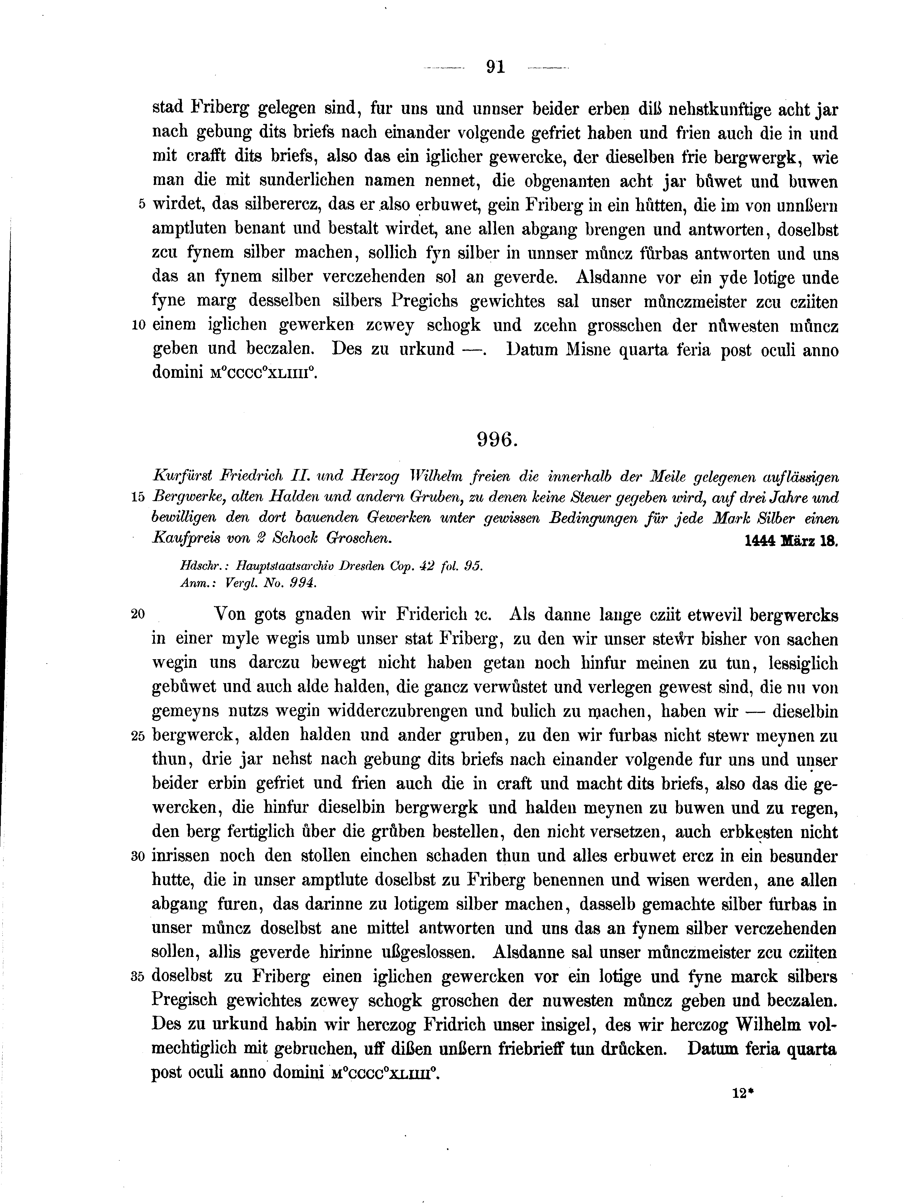 Historische Urkunde Seite 91 aus Band cds2_13