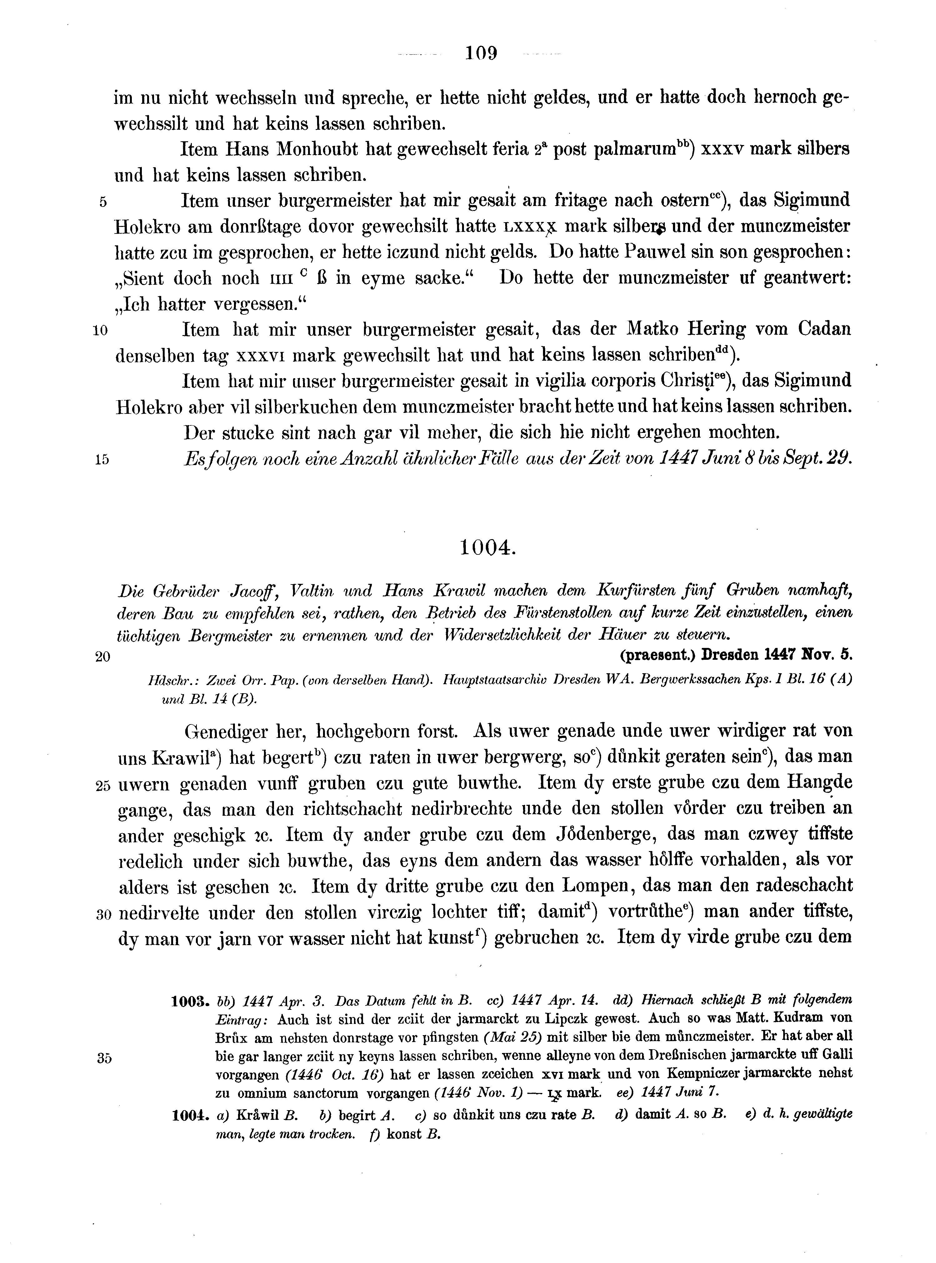 Historische Urkunde Seite 109 aus Band cds2_13