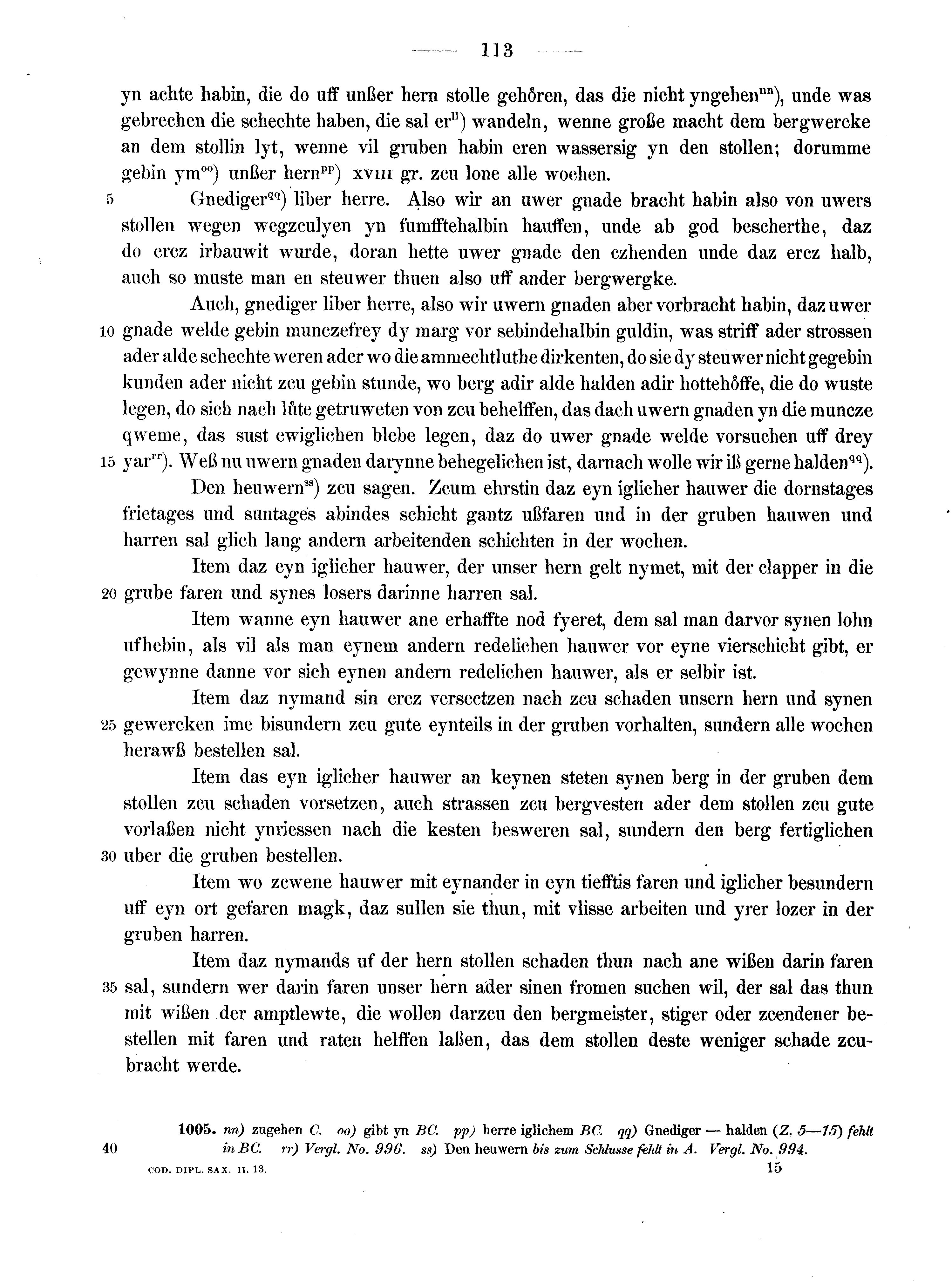 Historische Urkunde Seite 113 aus Band cds2_13