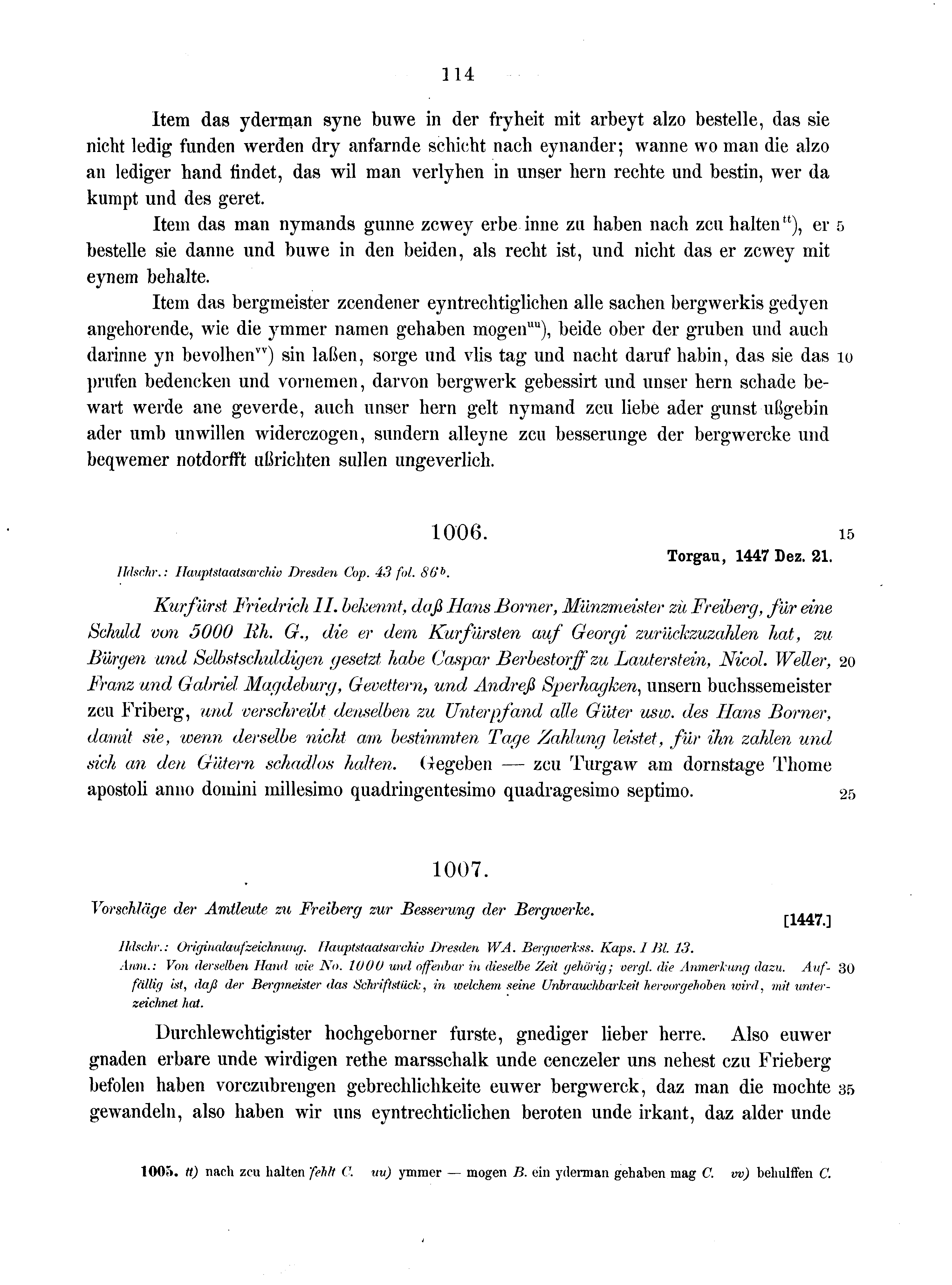 Historische Urkunde Seite 114 aus Band cds2_13