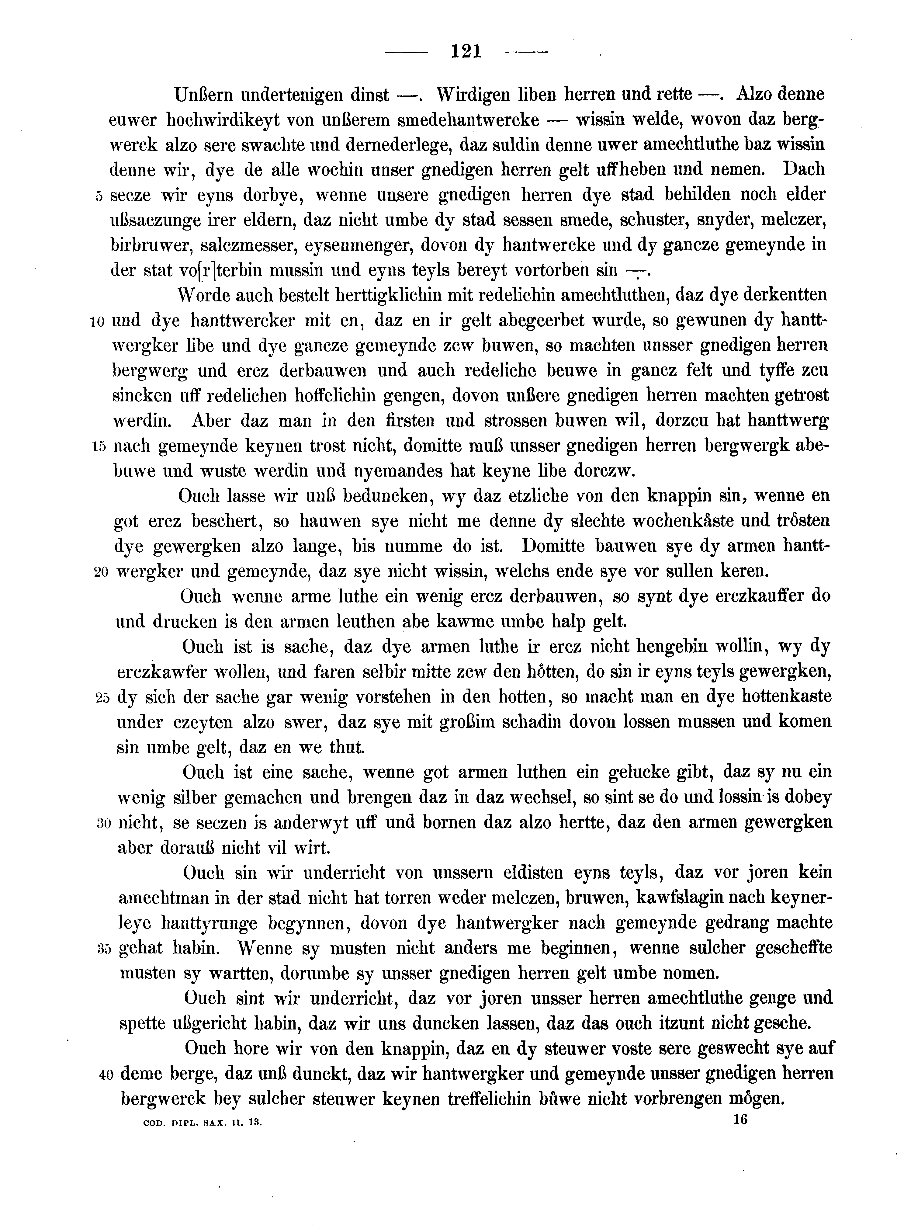 Historische Urkunde Seite 121 aus Band cds2_13