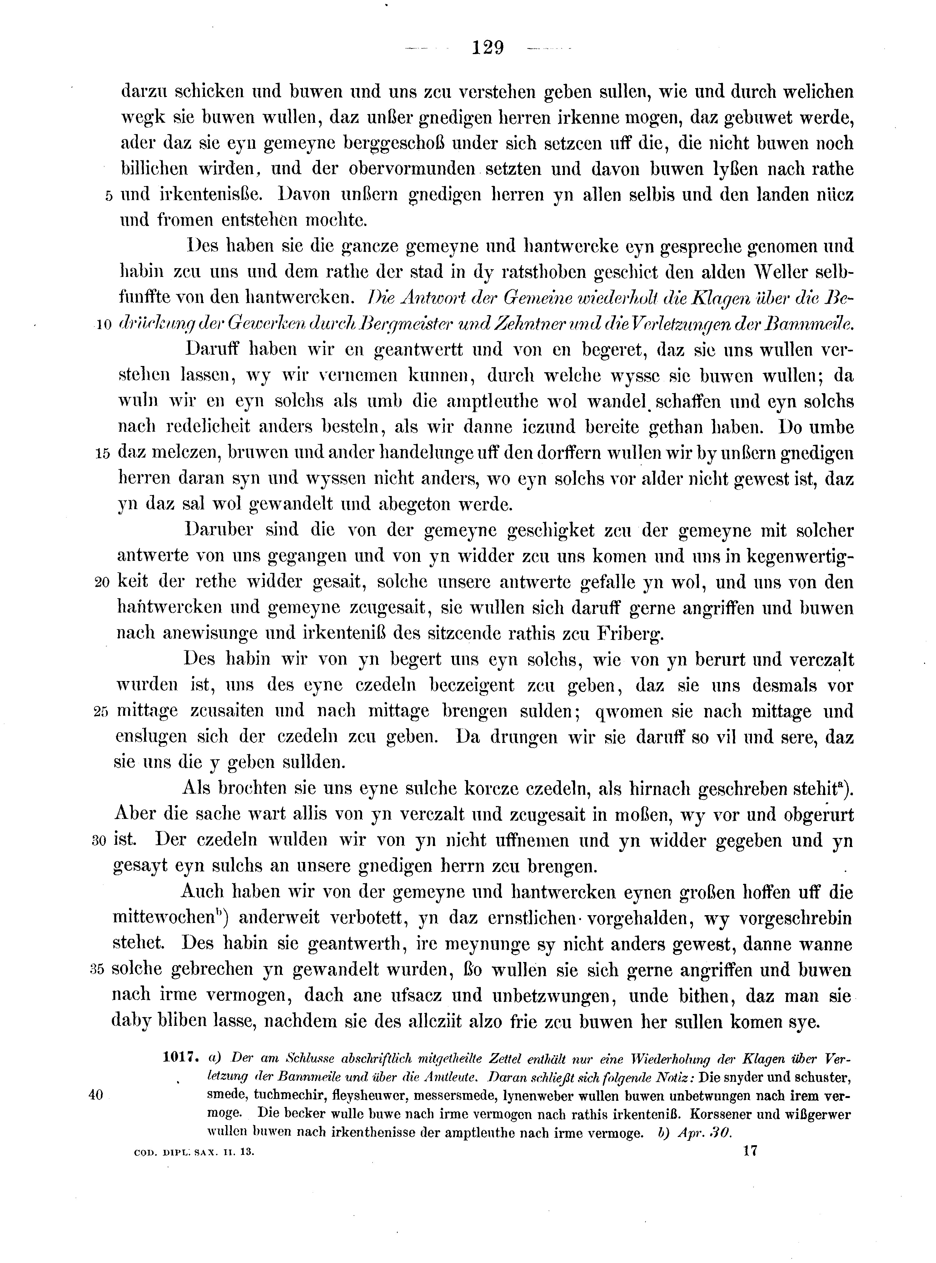 Historische Urkunde Seite 129 aus Band cds2_13