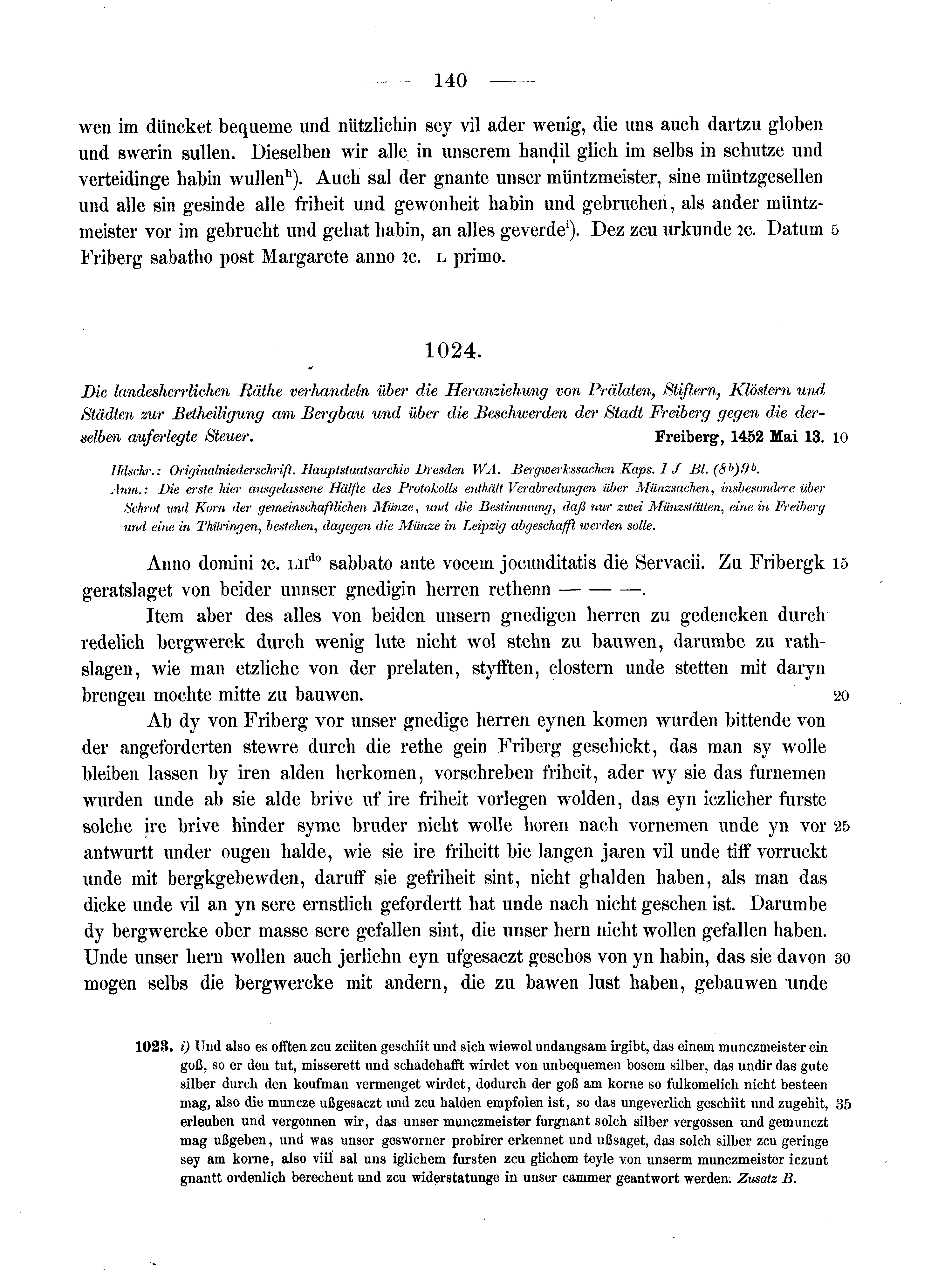 Historische Urkunde Seite 140 aus Band cds2_13