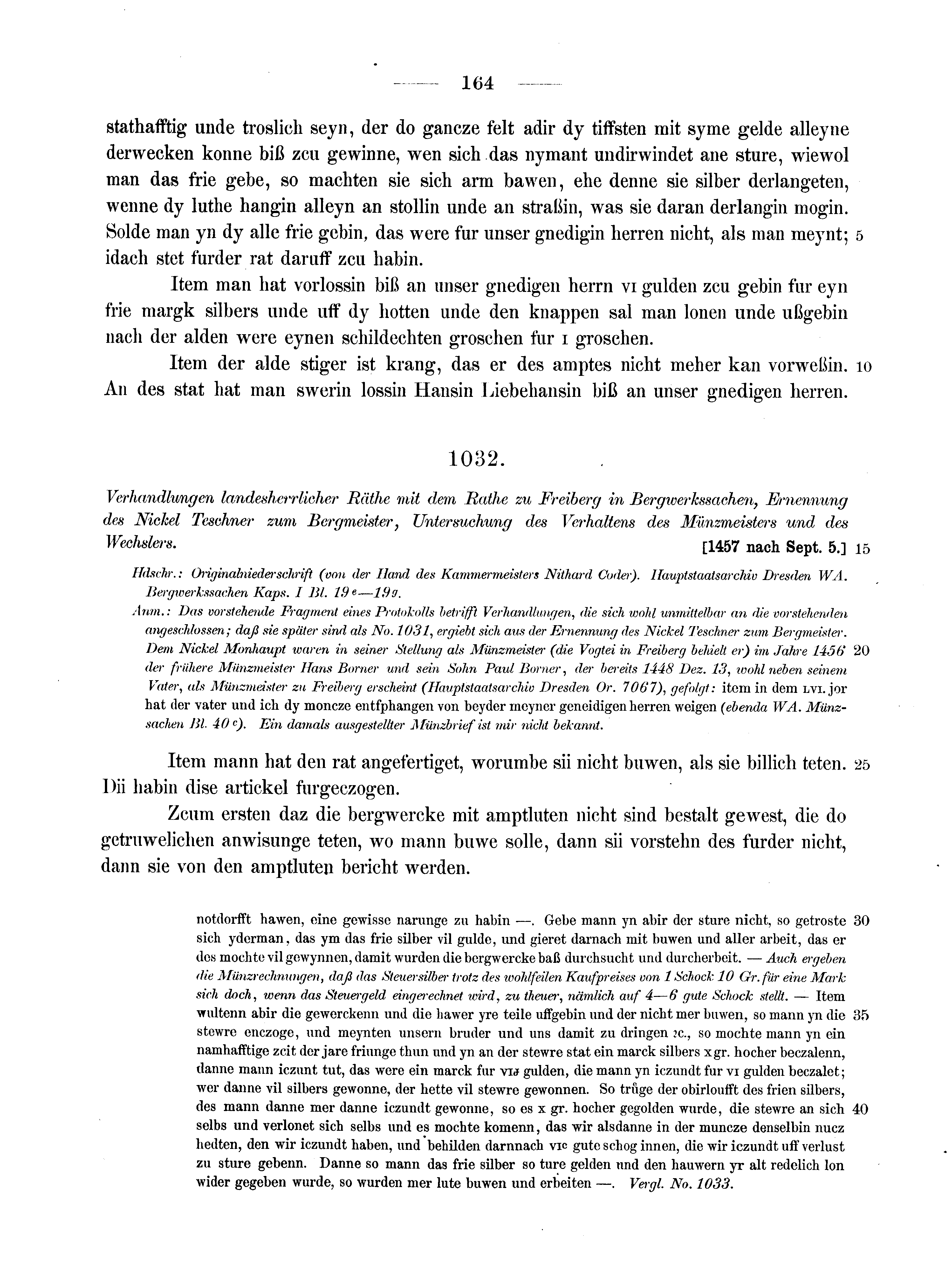 Historische Urkunde Seite 164 aus Band cds2_13