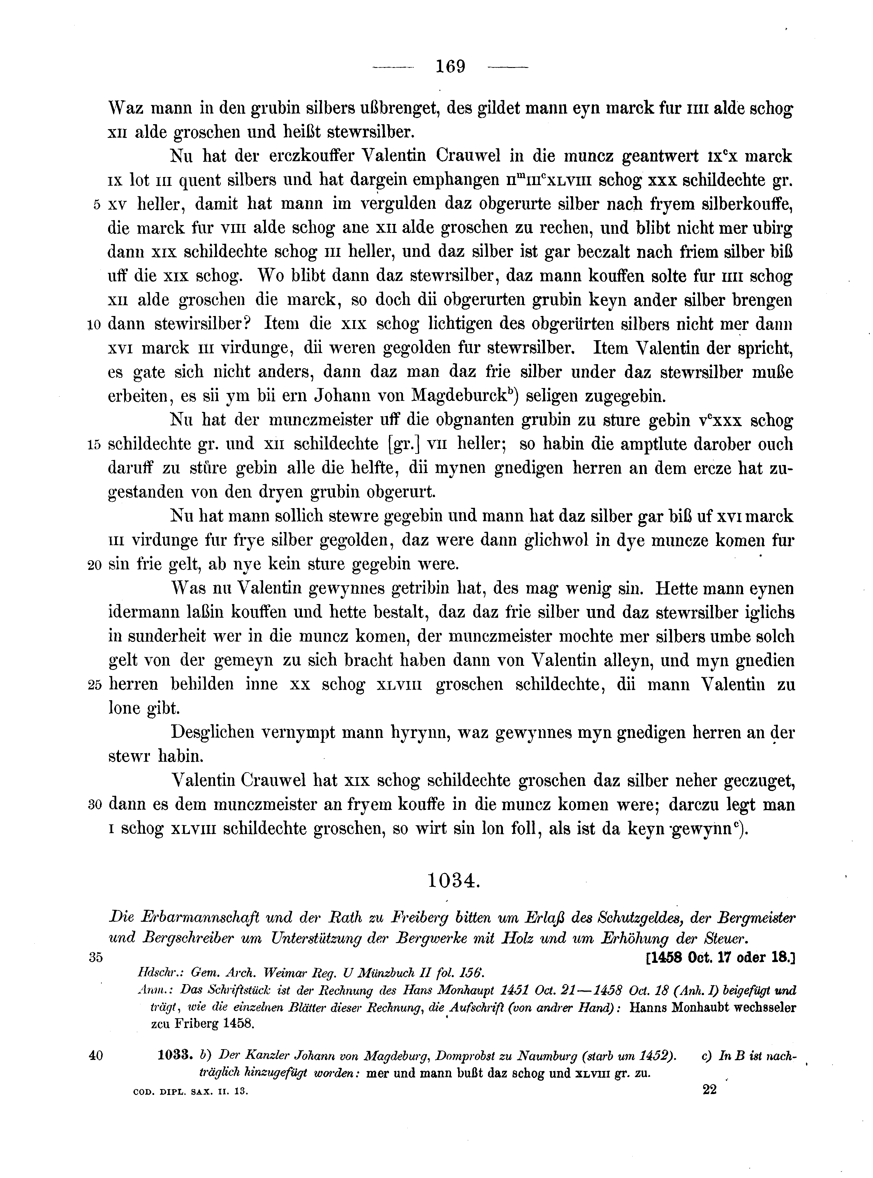 Historische Urkunde Seite 169 aus Band cds2_13