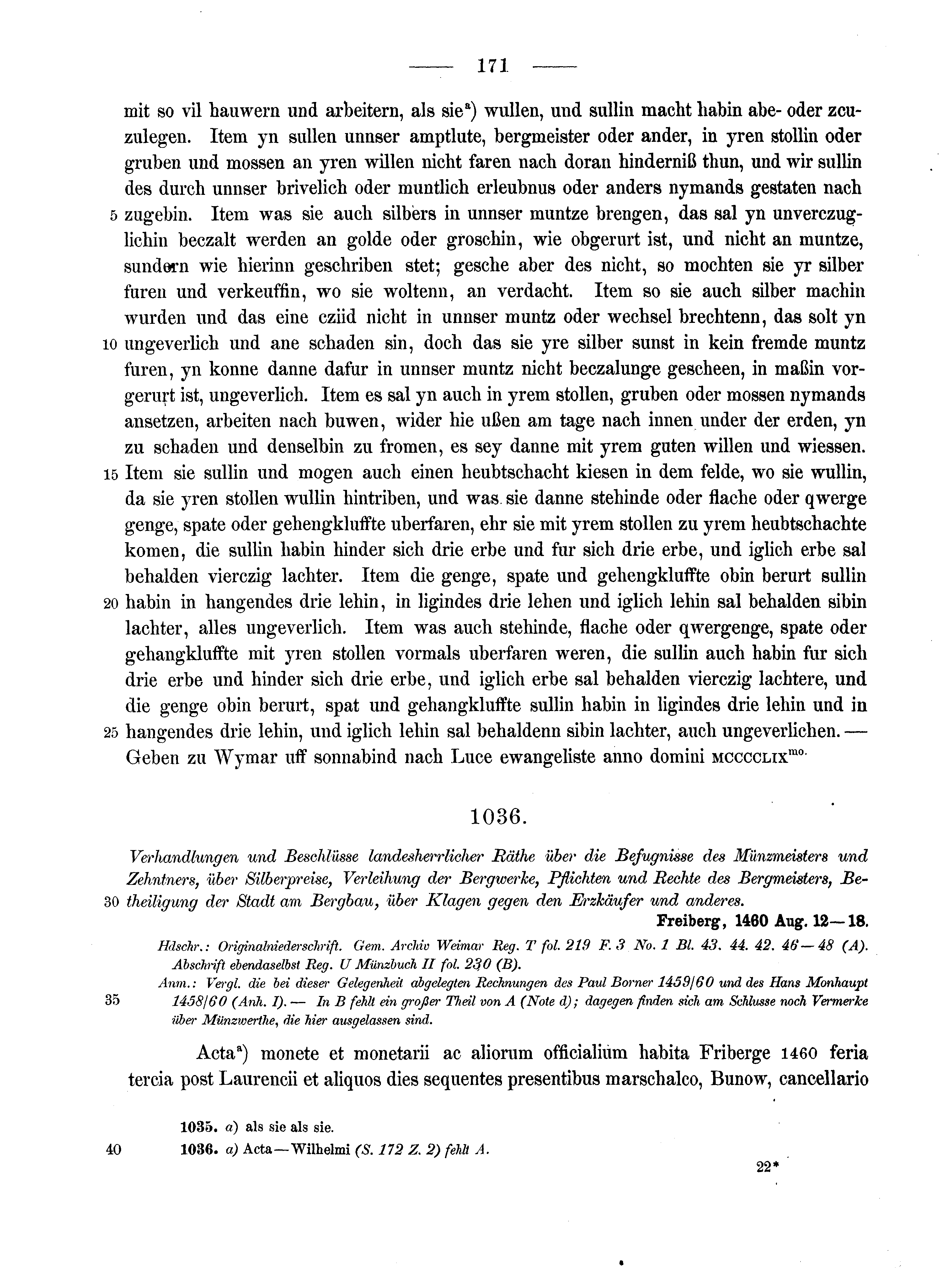 Historische Urkunde Seite 171 aus Band cds2_13