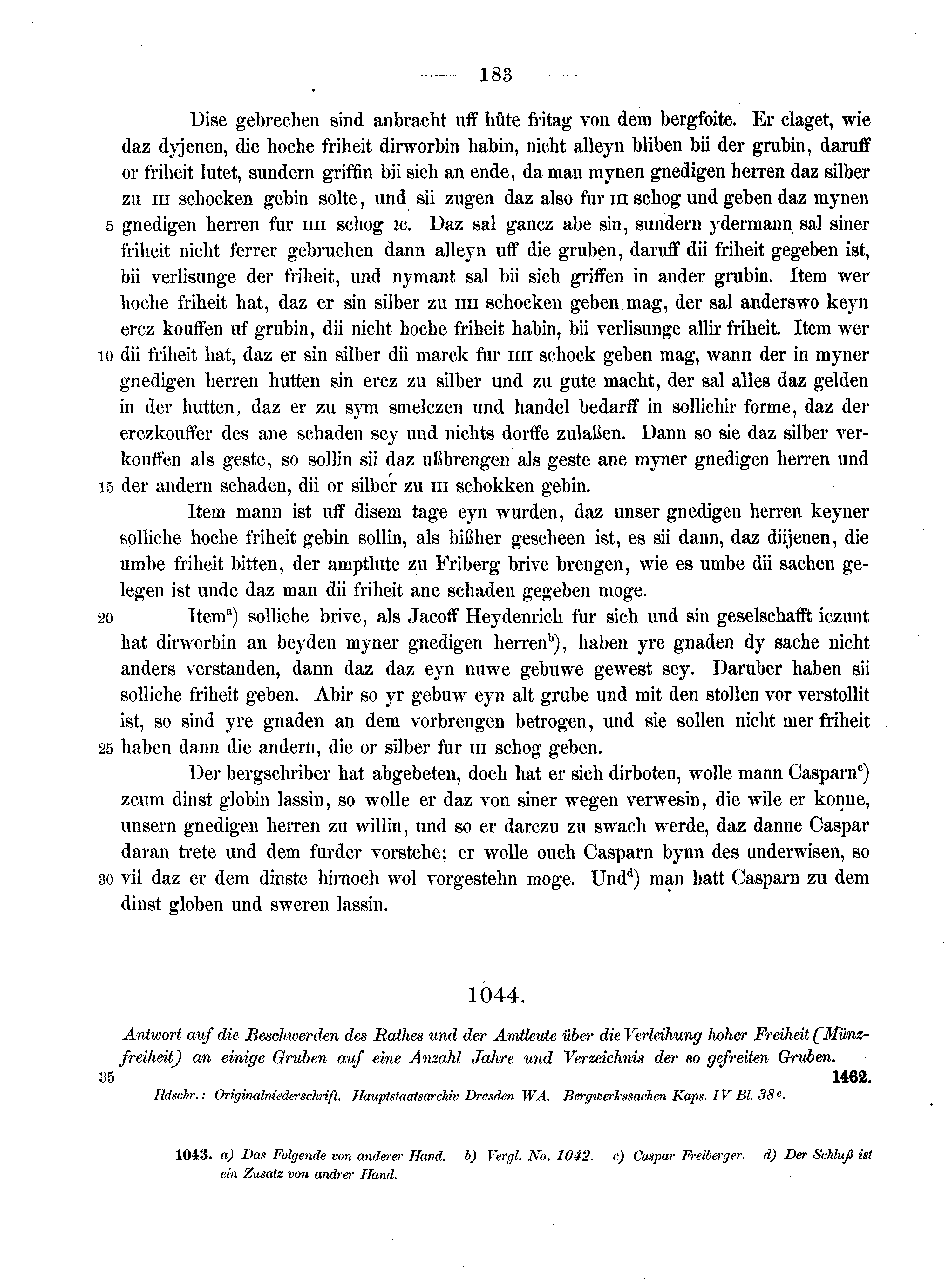 Historische Urkunde Seite 183 aus Band cds2_13